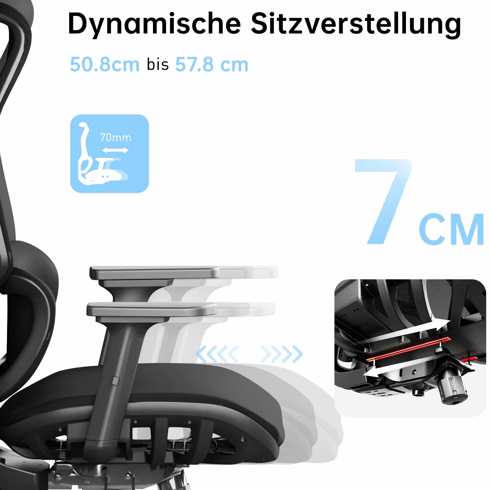JOYFLY Chaise Bureau Ergonomique, Chaise de Bureau avec Assise Réglable, Fauteuil de Bureau avec Soutien Lombaire, Siege Bureau Chaise Gaming Ordinateur Maille,Adulte,150kg(Noir)