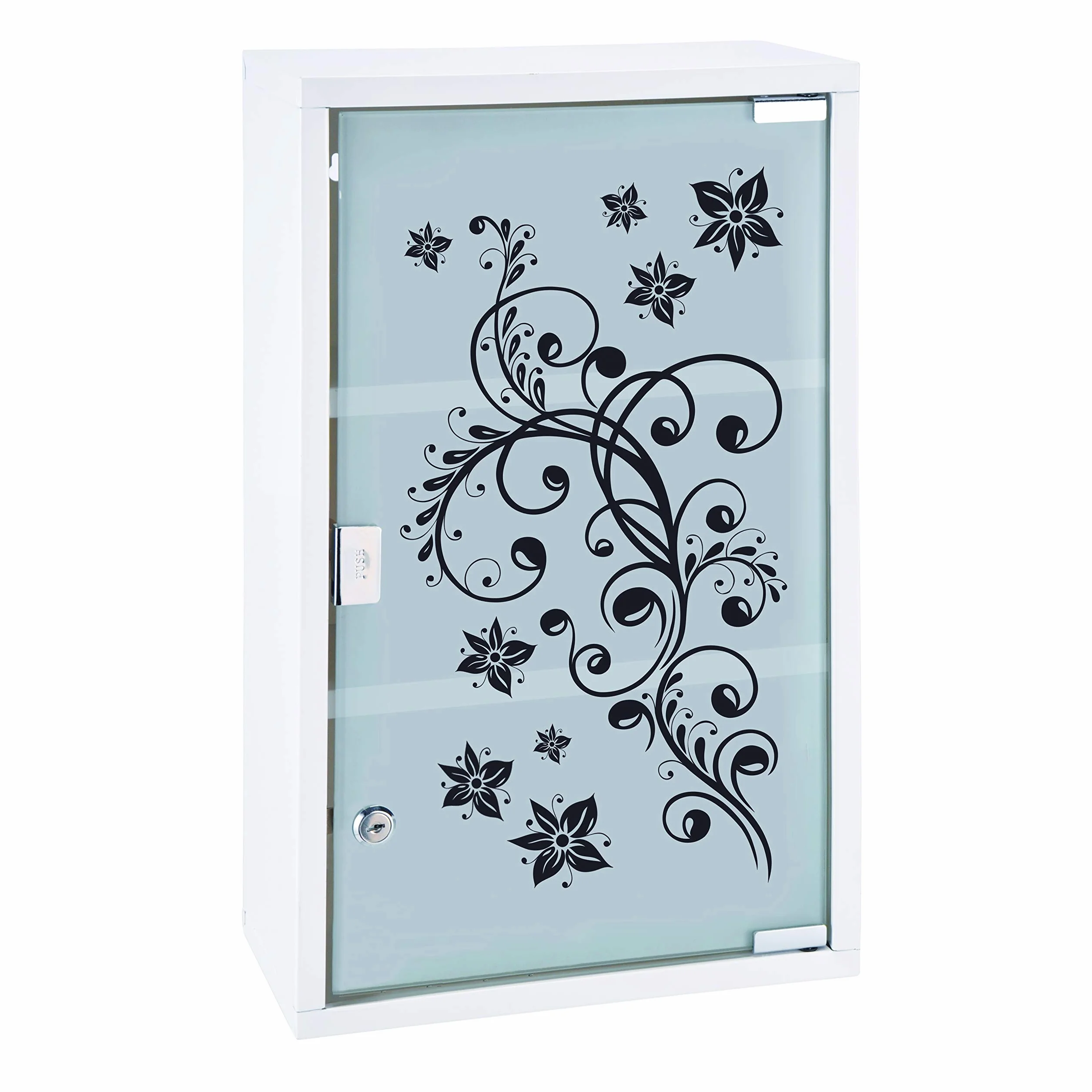 Hi - Armoire à Pharmacie Robuste avec étagères, refermable, Pratique Armoire Murale compacte en Verre, Rangement en Acier Inoxydable, Trousse de Secours