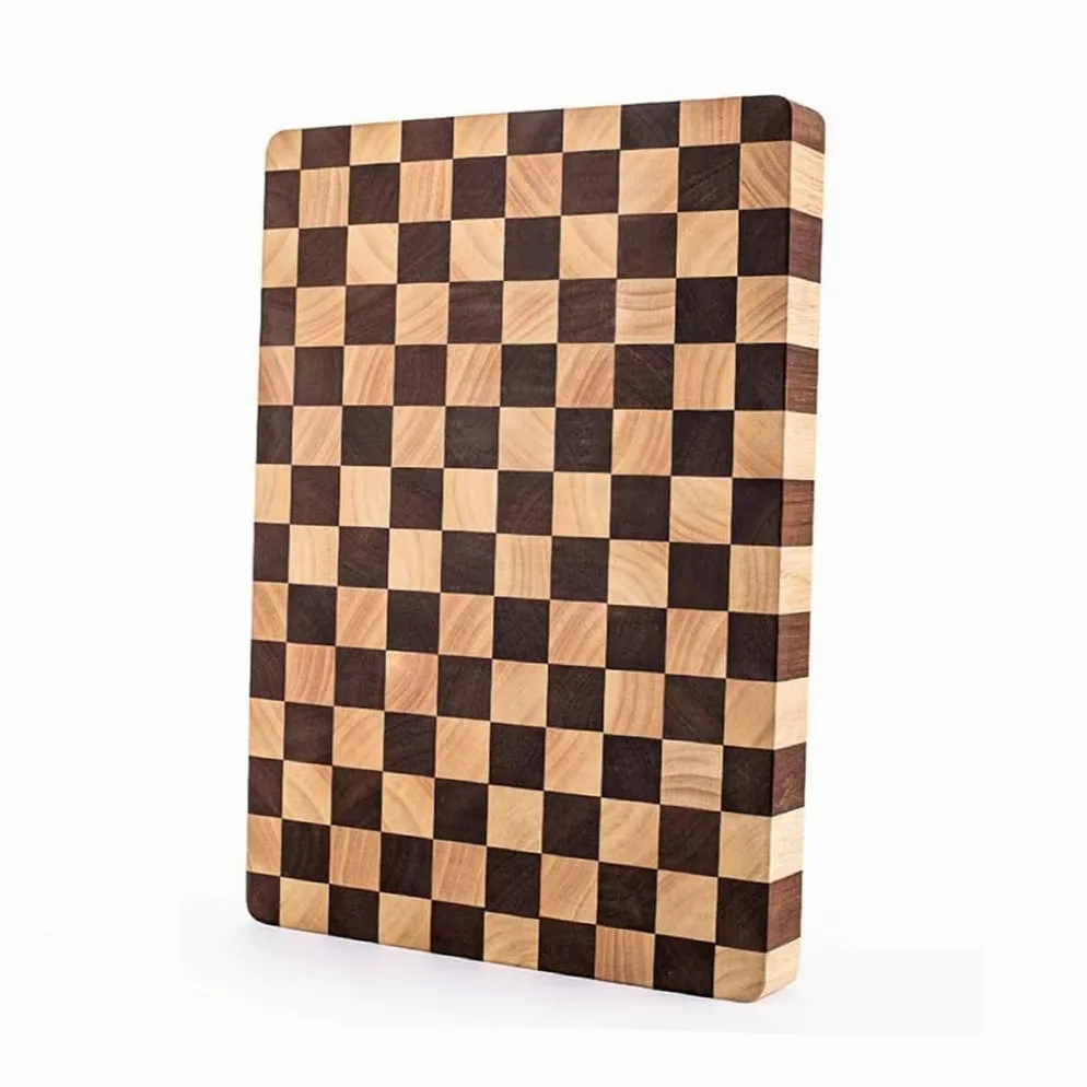 Planche À Découper En Bois, Planche À Découper En Bois Avec Motif En Damier, Planche À Fromage, Convient Pour Couper La Viande, Trancher, Planches De Service Pour Les Fruits(34 * 24 * 2.5cm)