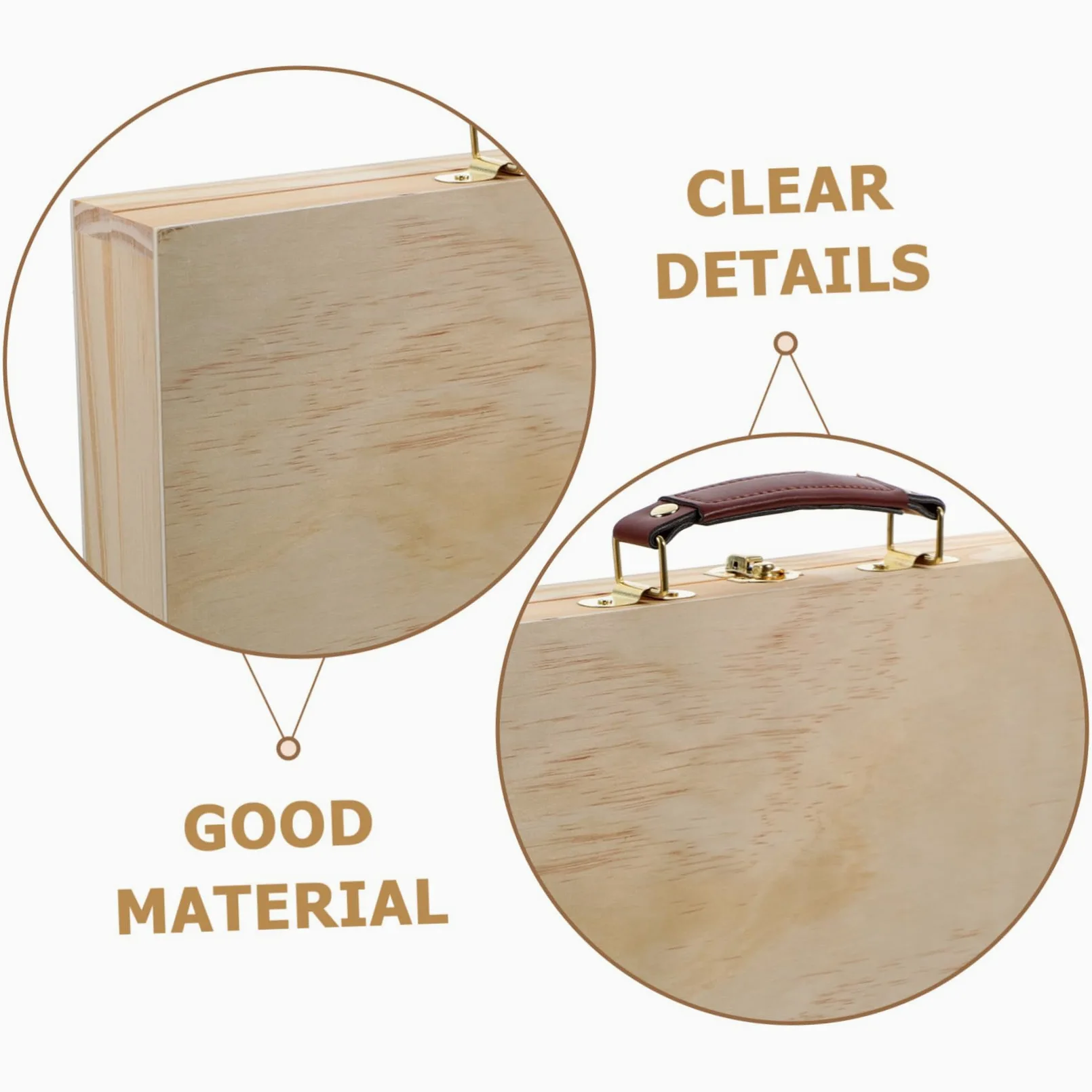 Lurrose 1pièce Boîte De Rangement Bois Pour Peinture Et Crayons Étui Pratique Multi-usage Bois Massif Pour Étudiants Et Artistes