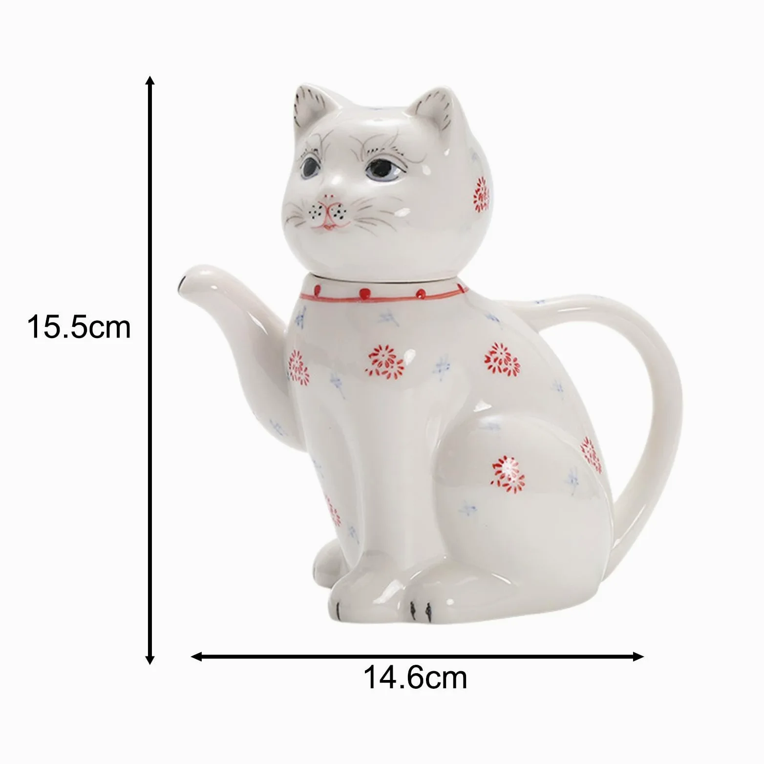 F Fityle Adorable théière en forme de chat, pichet à thé, réutilisable, robuste, en céramique, pour Restaurant, eau froide, café,