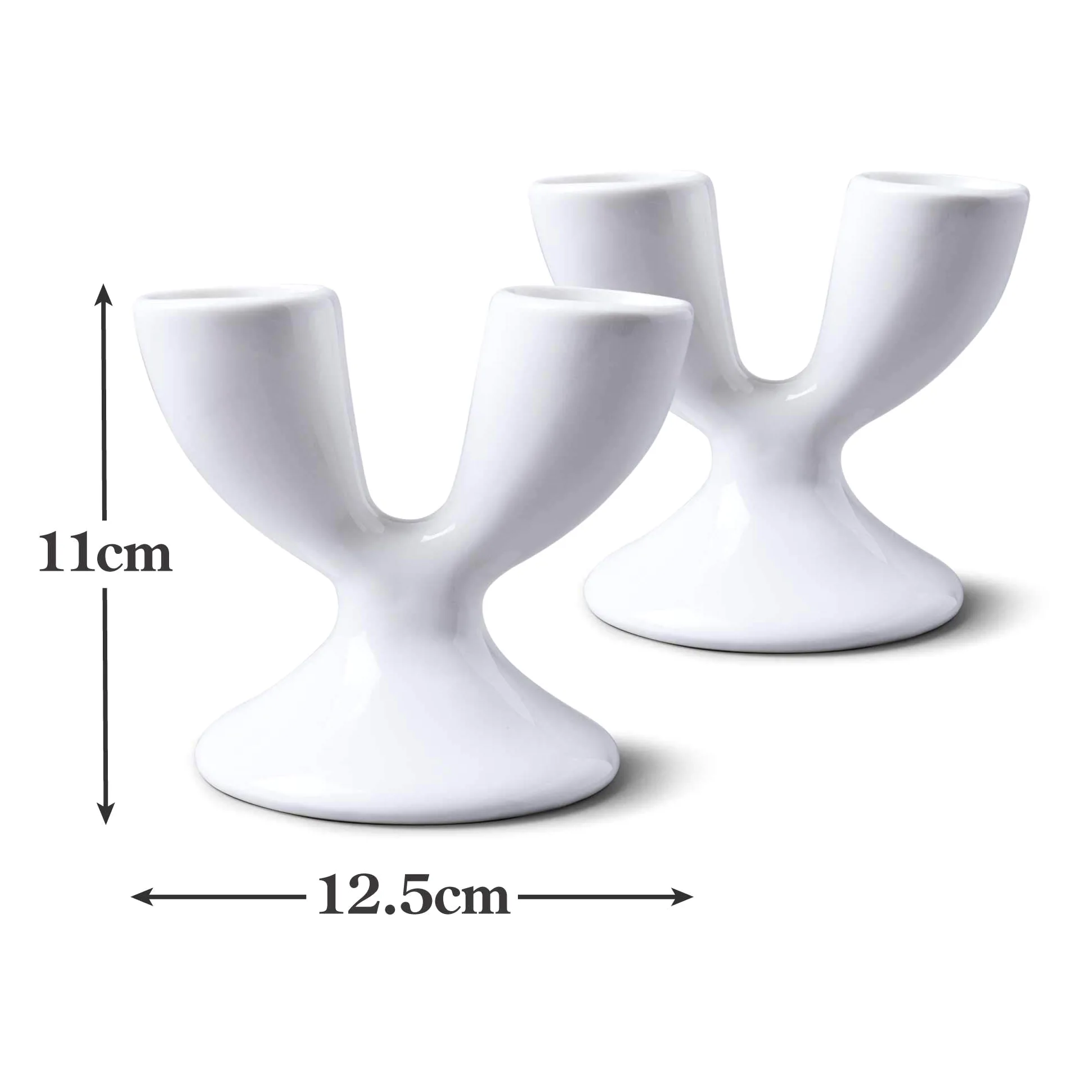 WM Bartleet & Sons 1750 Lot de 2 coquetiers traditionnels en porcelaine blanche - TSET104