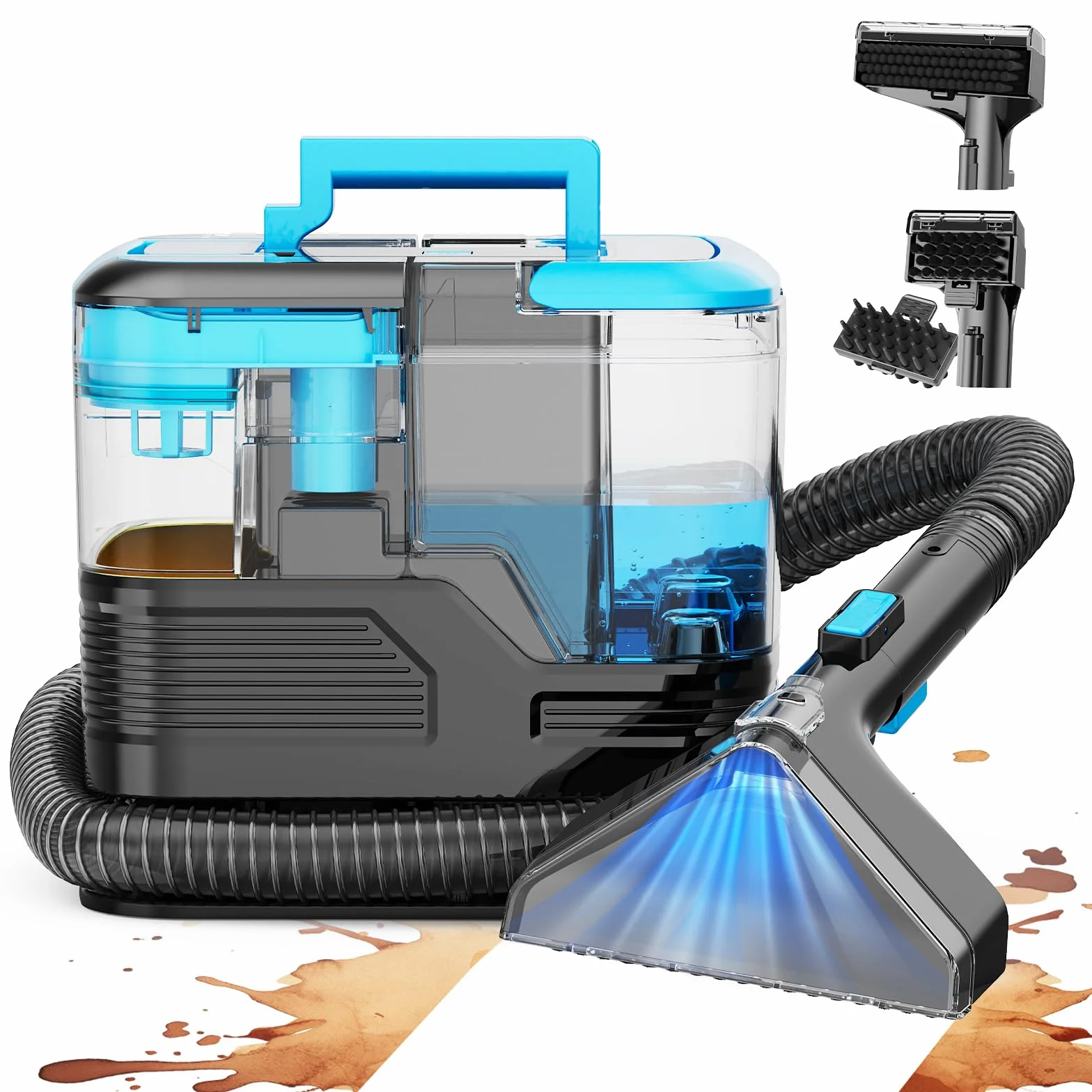 Shampouineuse Canapé 530W, Nettoyeur canapé tissu Portable avec Fonction Auto-Nettoyante, Aspirateur Nettoyeur avec pour Canapés, Intérieur de Voiture et Tapis