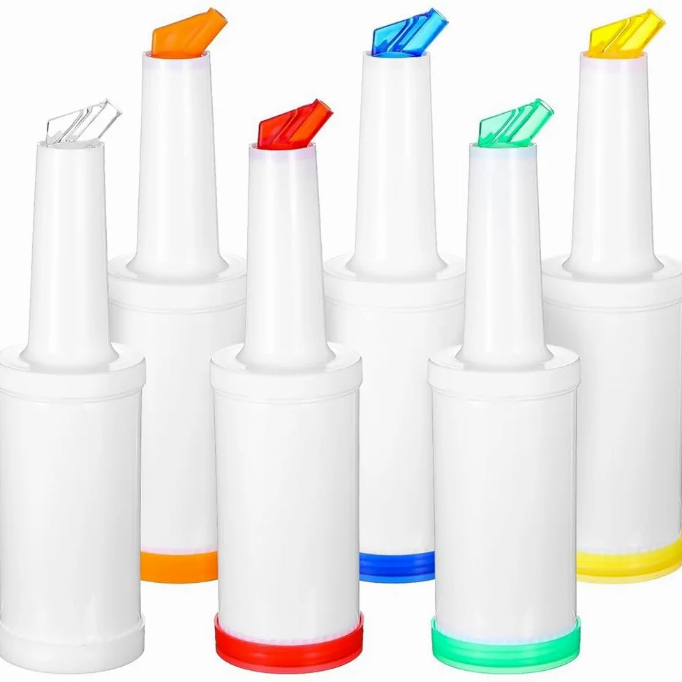Ensemble de 6 Bouteilles de Jus Professionnelles pour Bar - Becs Verseurs de Jus de 0,9 Pinte pour Barman, Contenants de Stockage et de Versement