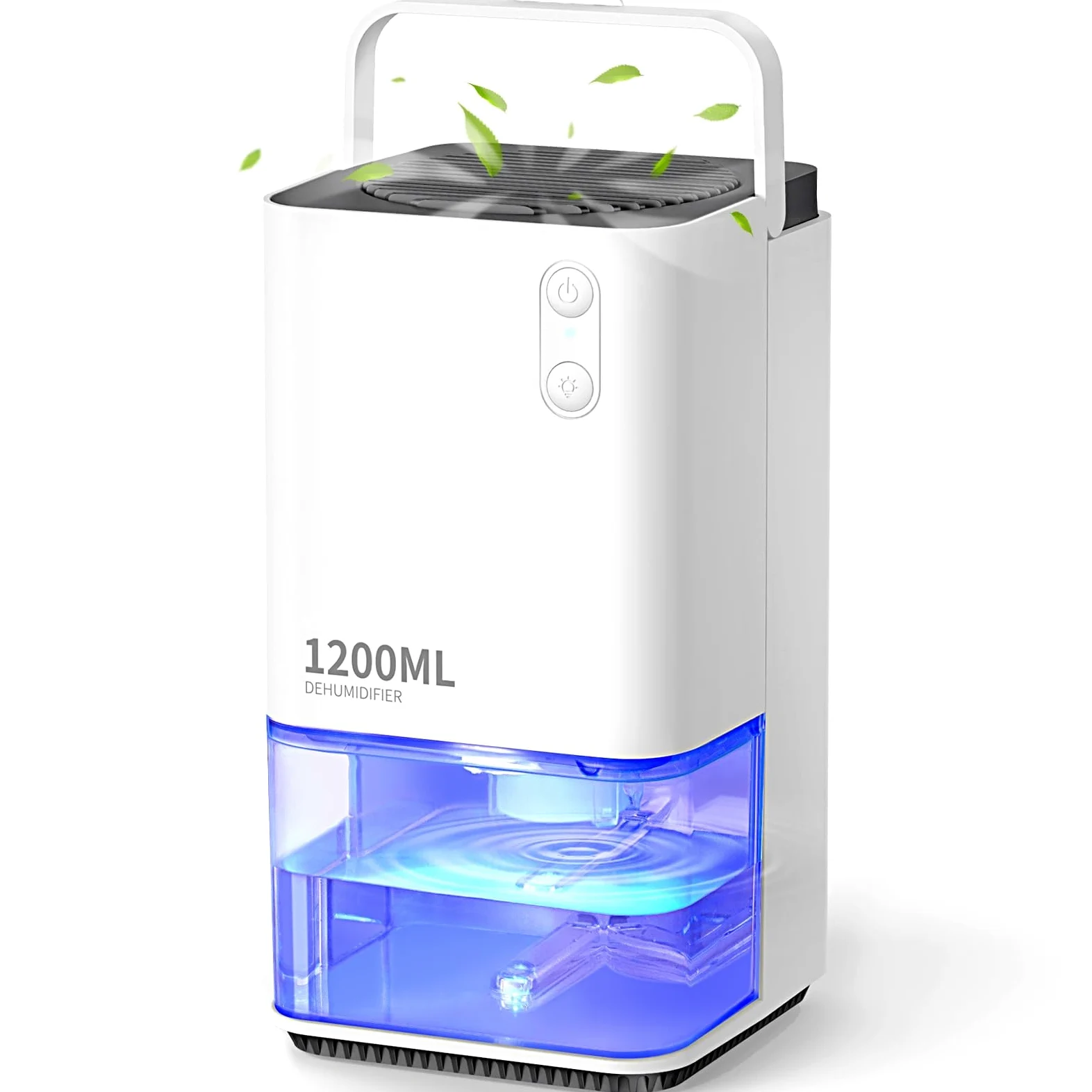EasyAcc® Deshumidificateur d Air 2000ML, Petit Déshumidificateur Electrique Silencieux Econome en Energie, Éclairage 7, Pour Une Meilleure Qualité de L'air-Anti 10-15 m² Armoire Placard Salle de Bain