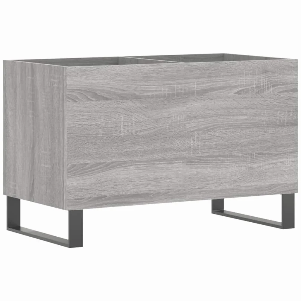 Rantry Meuble à Disques Sonoma Gris - Grand Rangement pour Vinyles, Bois Durable & Pieds en Fer