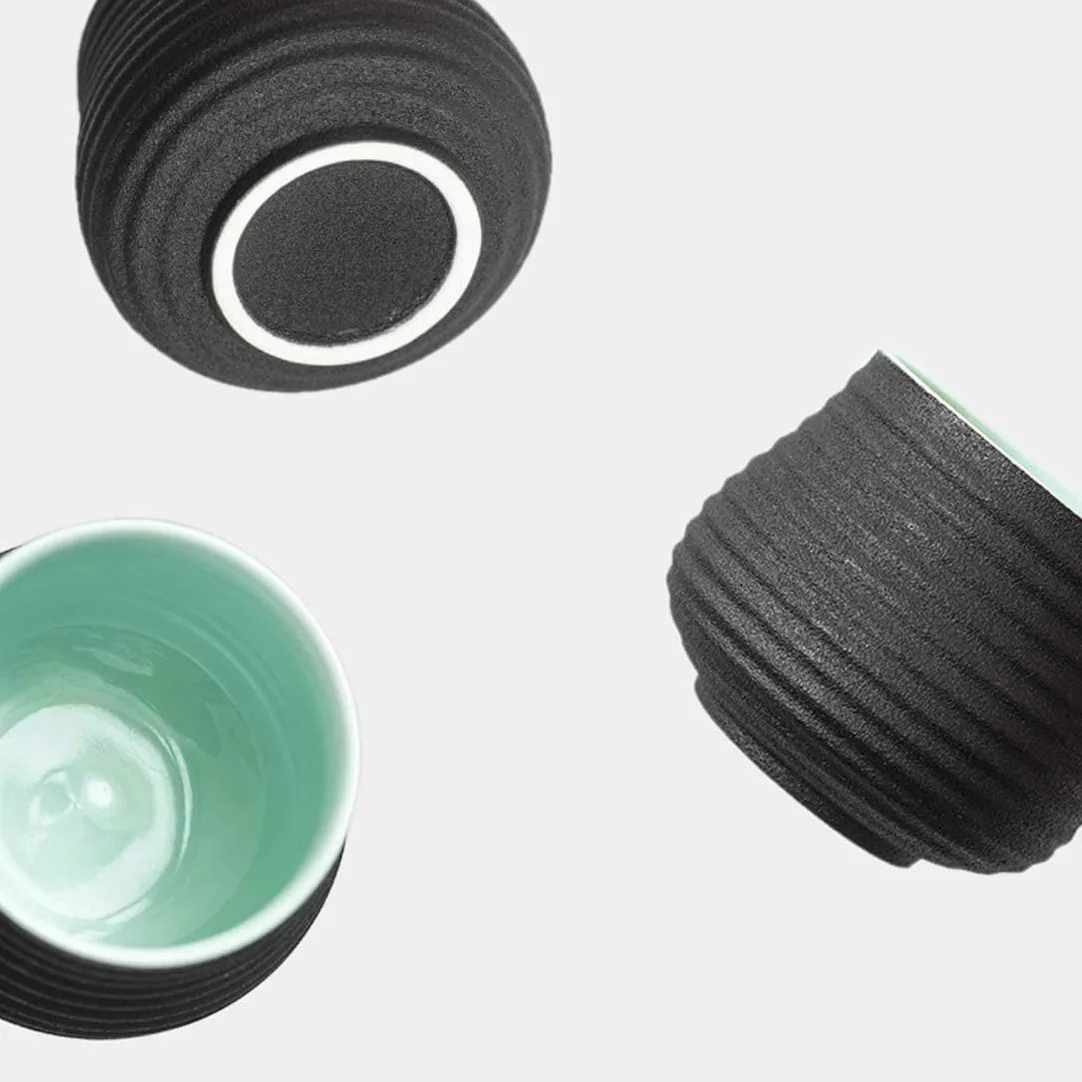 Ensemble de Tasses à saké japonaises Ensemble de 8 pièces avec réchauds et Plateaux pour la Maison, 7 pièces