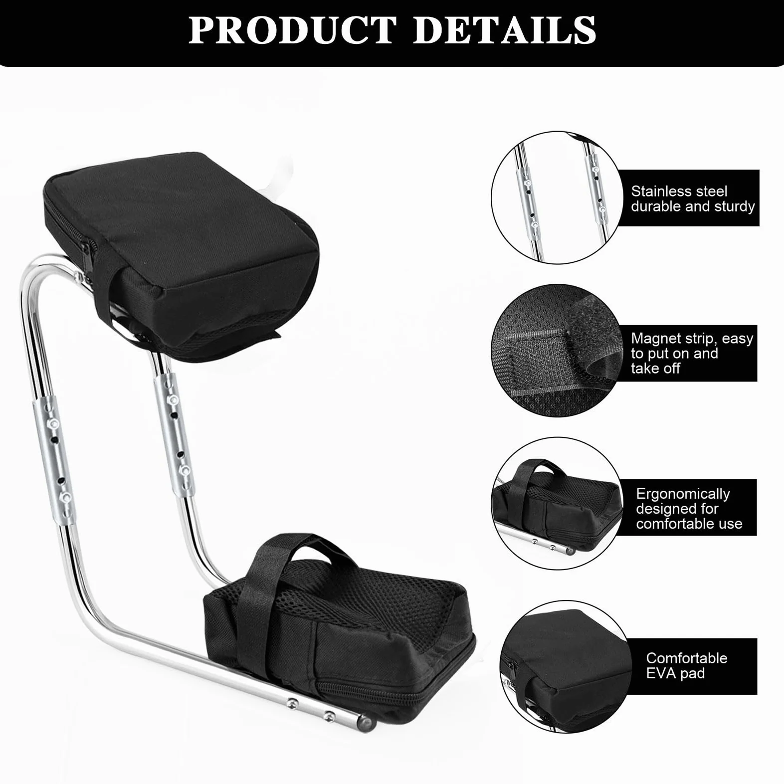 Tabouret de jardin réglable, siège genoux, ergonomique, pour jardinage, travaux de réparation, pêche