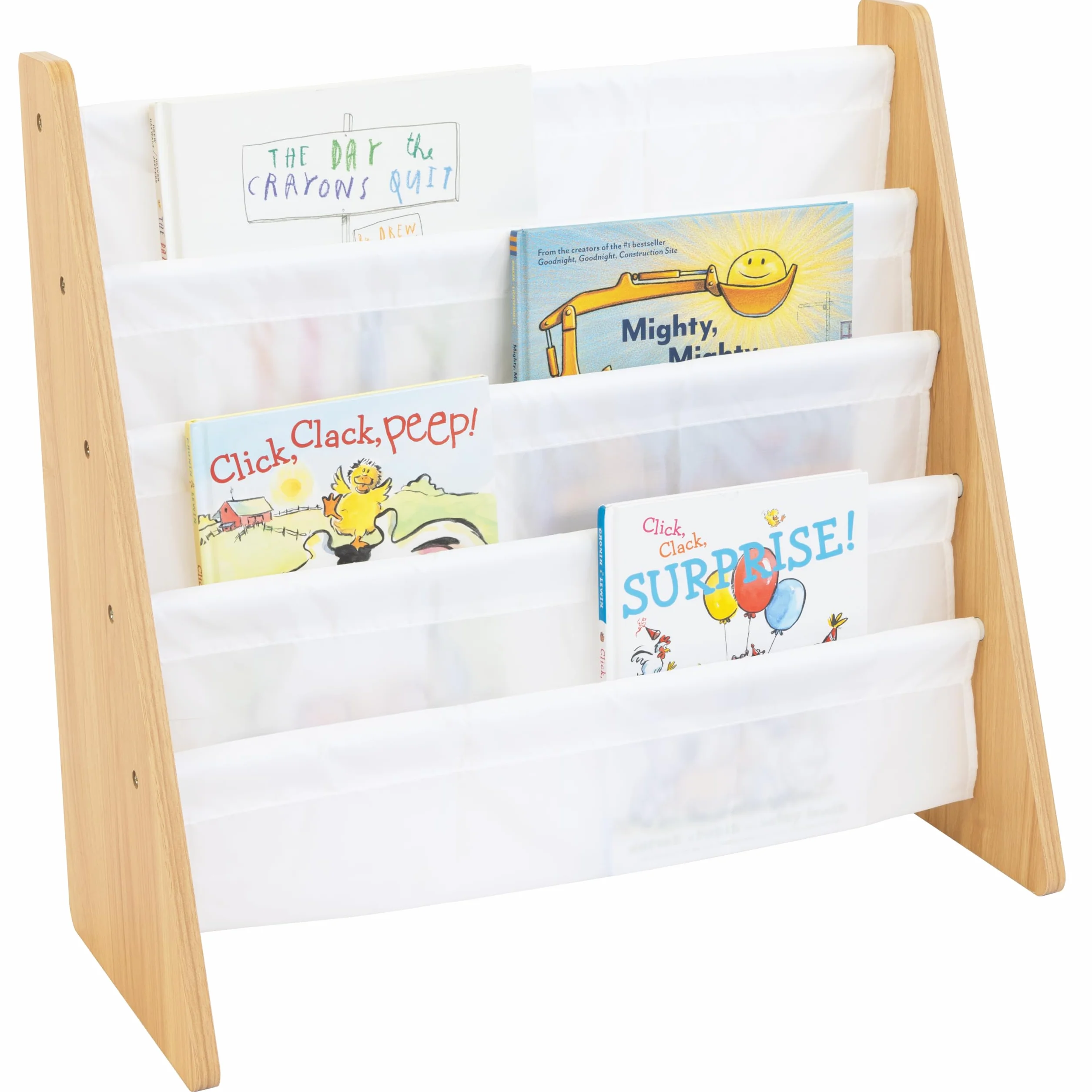 Humble Crew, bibliothèque pour Enfants, Rangement sur 4 Niveaux, Porte-Livres pour Enfants, étagère, Naturel/Blanc