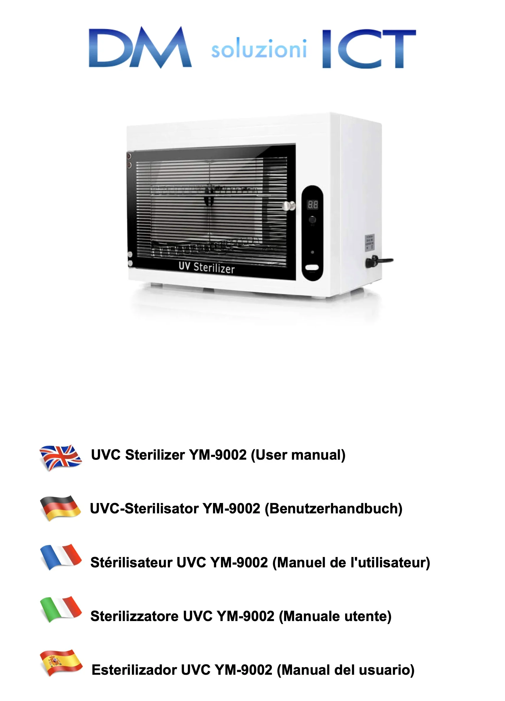 Stérilisateur UV professionnel aux rayons ultraviolets et à l'ozone, lampe UV-C + O3, deux étagères, grande capacité (9 litres), certifié CE