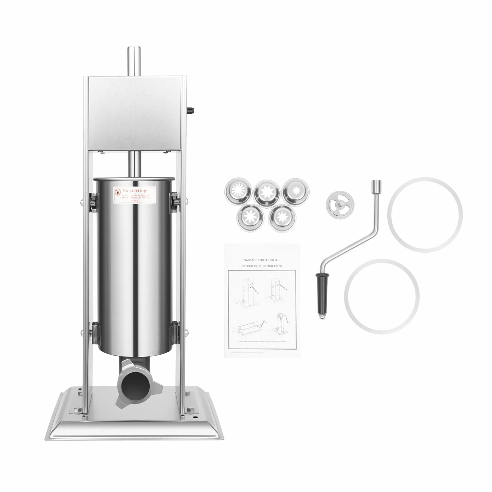 Machine à churros professionnelle en acier inoxydable – Machine à churro commerciale d'une capacité de 5 l avec 6 buses, utilisation manuelle pour la maison et le commerce