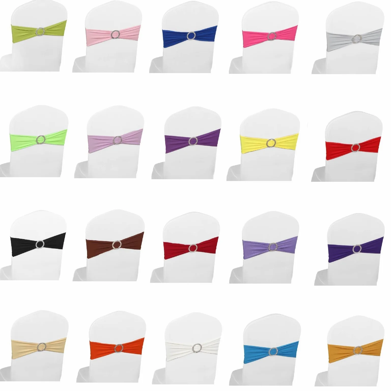 Lot de 50 Housses de Chaise élastiques en élasthanne avec nœuds à Boucle pour décoration de Mariage, Maison, fête (Bleu Marine)