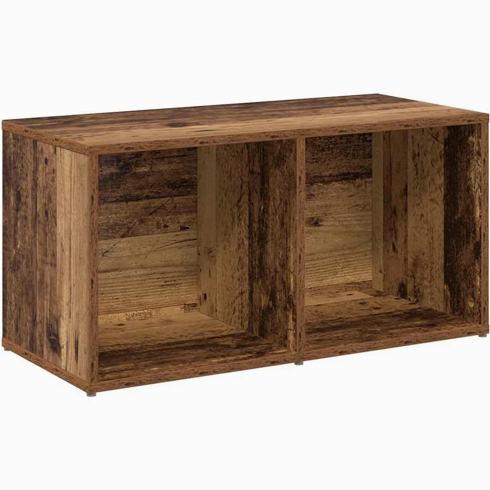Ensemble Meuble TV Bois Ancien 2 pièces avec étagères murales 72 x 35 x 36,5 cm pour Salon séjour Chambre Rangement Console Support Audio vidéo
