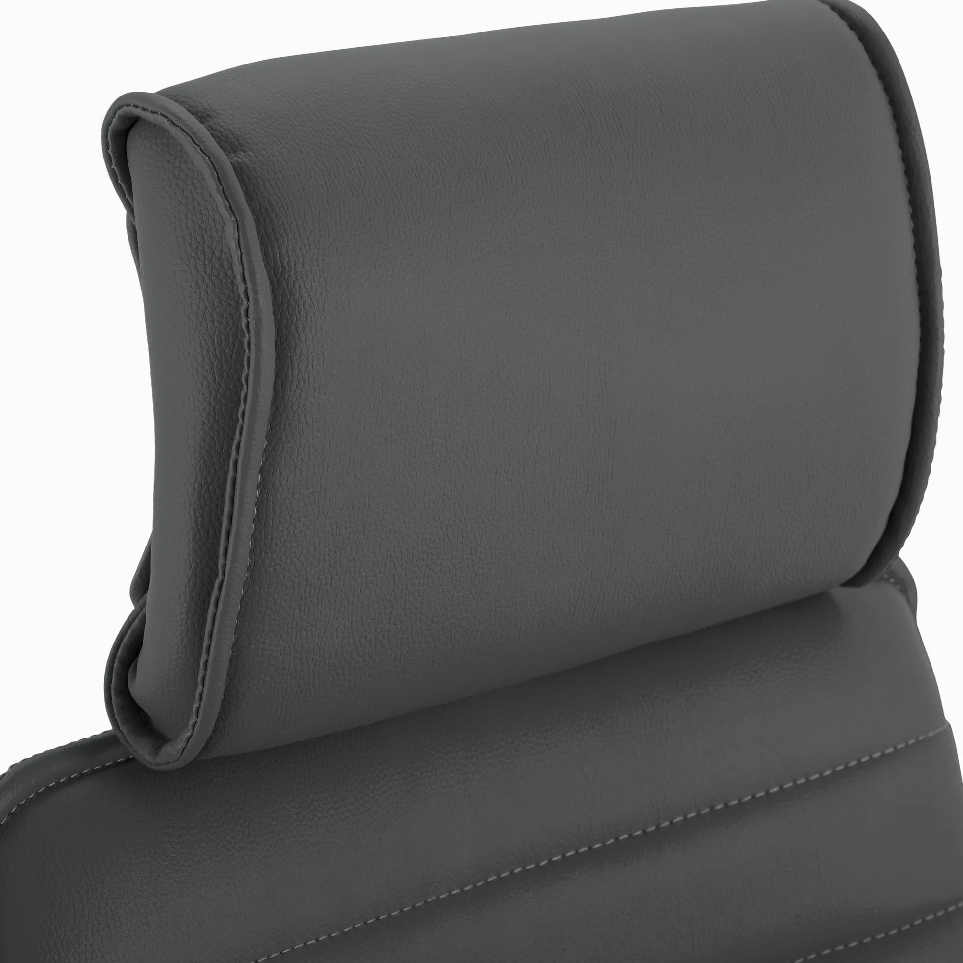 CLP Chaise de Bureau Ergonomique Rako, Réglable en Hauteur, Pivotante en Cuir Synthétique, Dossier avec Appui-tête, Accoudoirs Rembourrés, Couleur:Gris