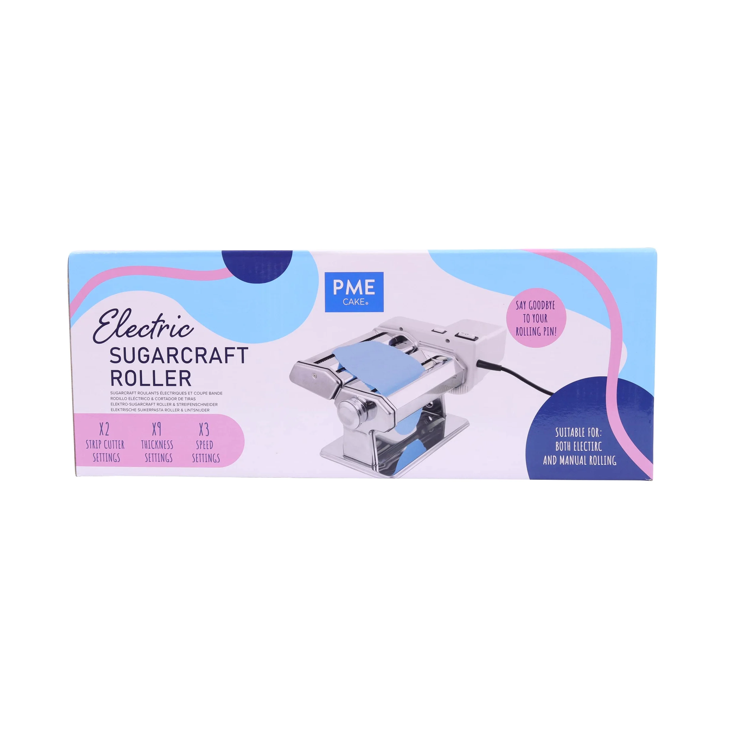 PME - Rouleau et Coupoir pour Pâte à Sucre Électrique pour Décoration de Gâteaux Blanc (Prise Britannique) ESR503 & Humidificateur pour Gâteaux, pour Pâtisserie et Décoration blanc