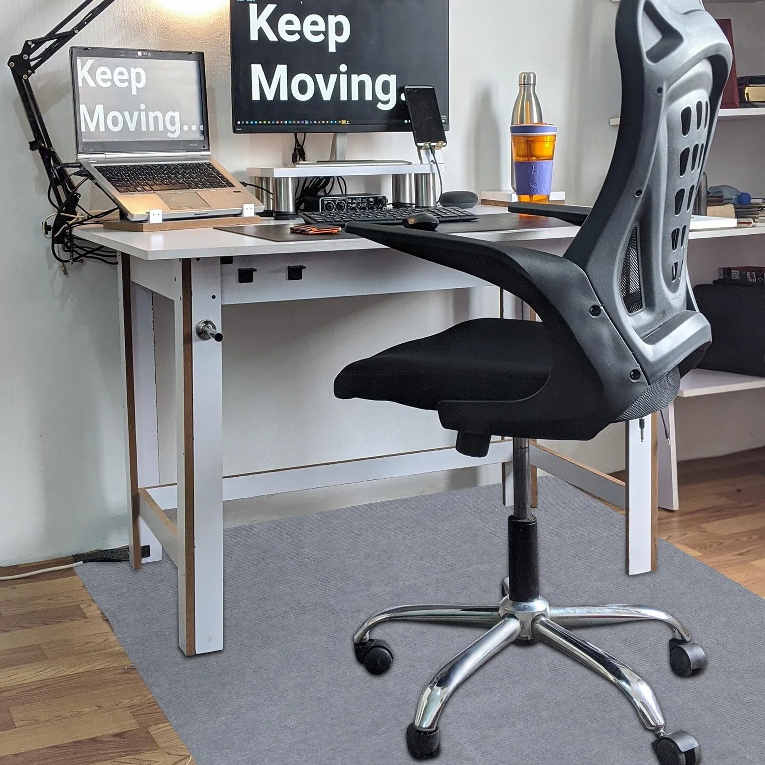 Tapis de Polyester Chaise Antidérapant en Bureau Gaming | Protection du Sol, Base Non Glissante, Douceur Supplémentaire, Style Simple et Chic, pour Chaise de Bureau