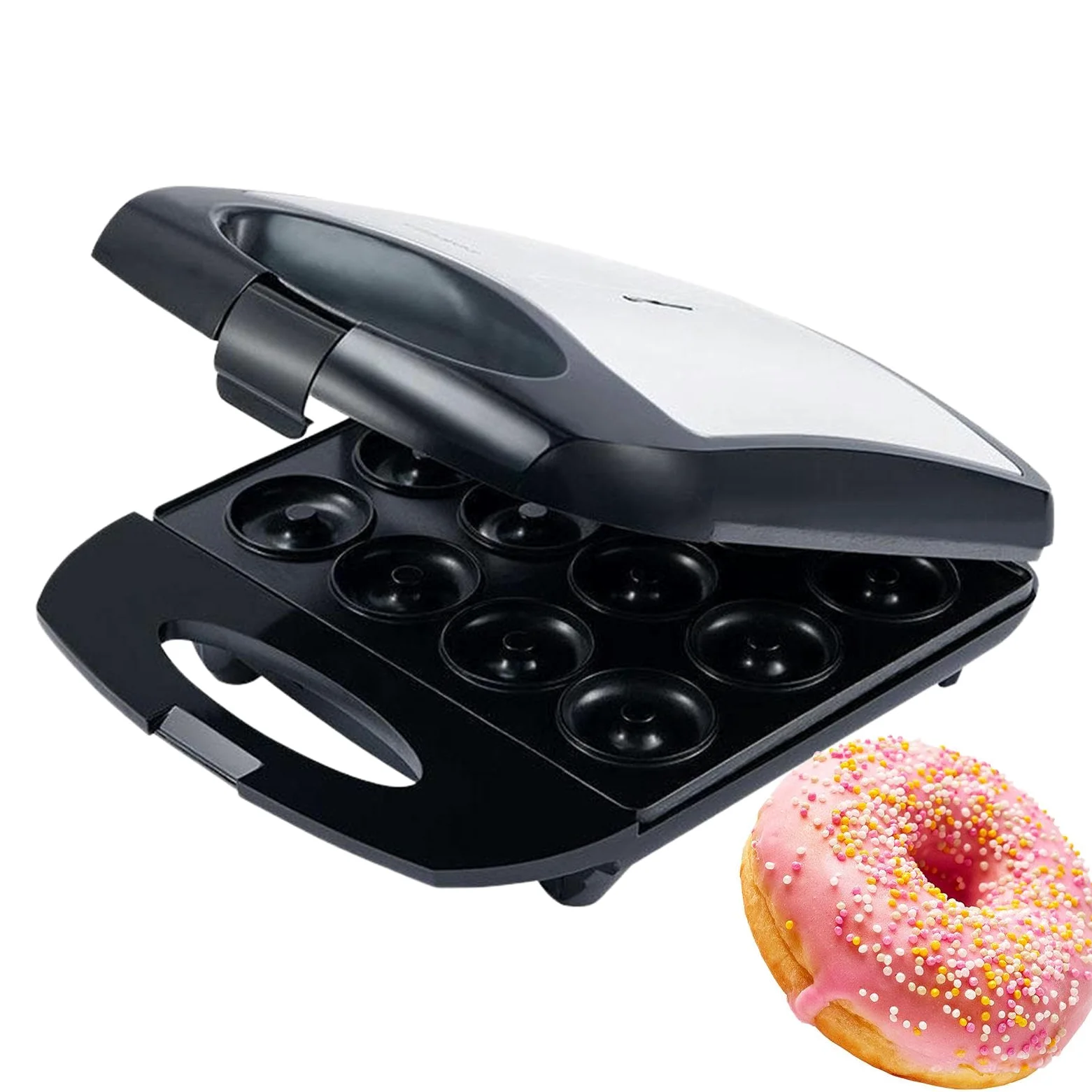 Donut Maker Machine pour la maison, Donut Making Machine | Petit outil de cuisson de machines à beignets électriques avec 12 trous - Pouser de cuisson du petit-déjeuner, plateau de boulanger à gâteau