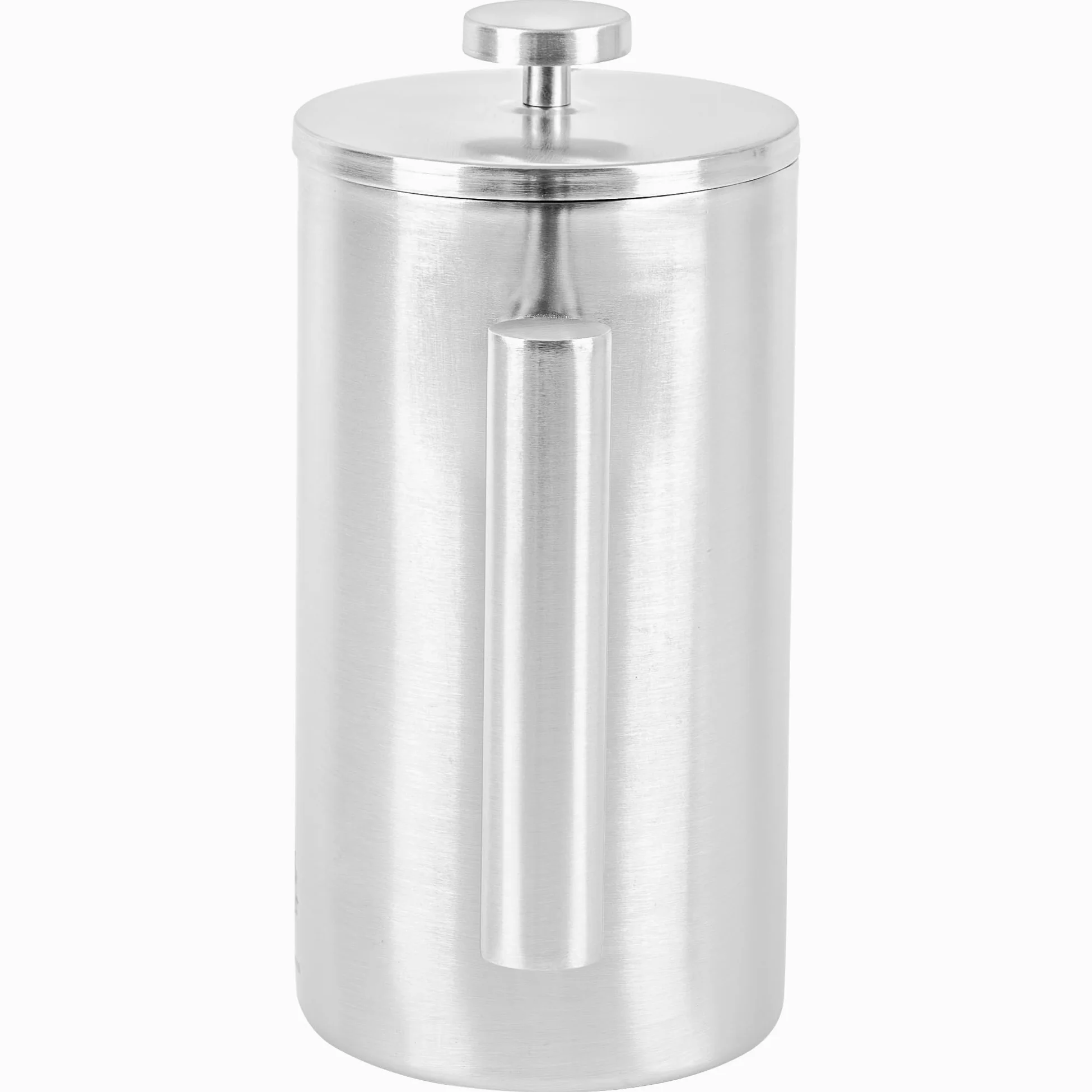 KARL HAUSMANN Cafetière à Piston Inox 1 L, Argent | French press isotherme 1000 ml à double paroi avec filtre multicouche, env. 8 tasses, pour café, thé et plantes
