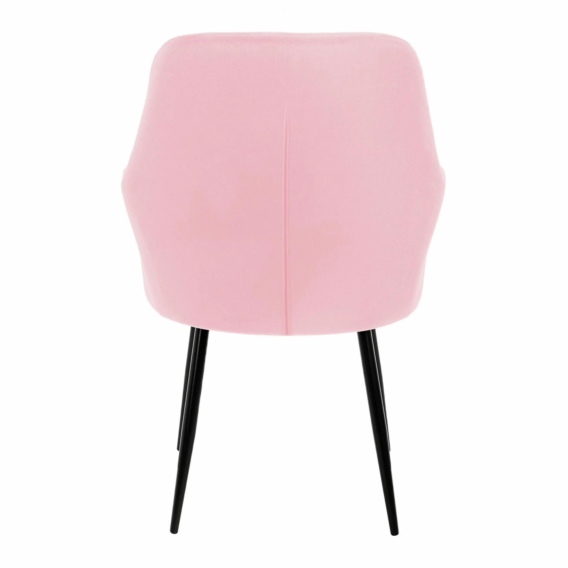 ECD Germany Lot de 2 Chaises de Salle à Manger Cuisine Salon Séjour - Rose - Assise Siège Rembourrée en Velours Structure en Métal Fauteuil Rétro avec Accoudoirs pour Bureau Réception Meuble Maison