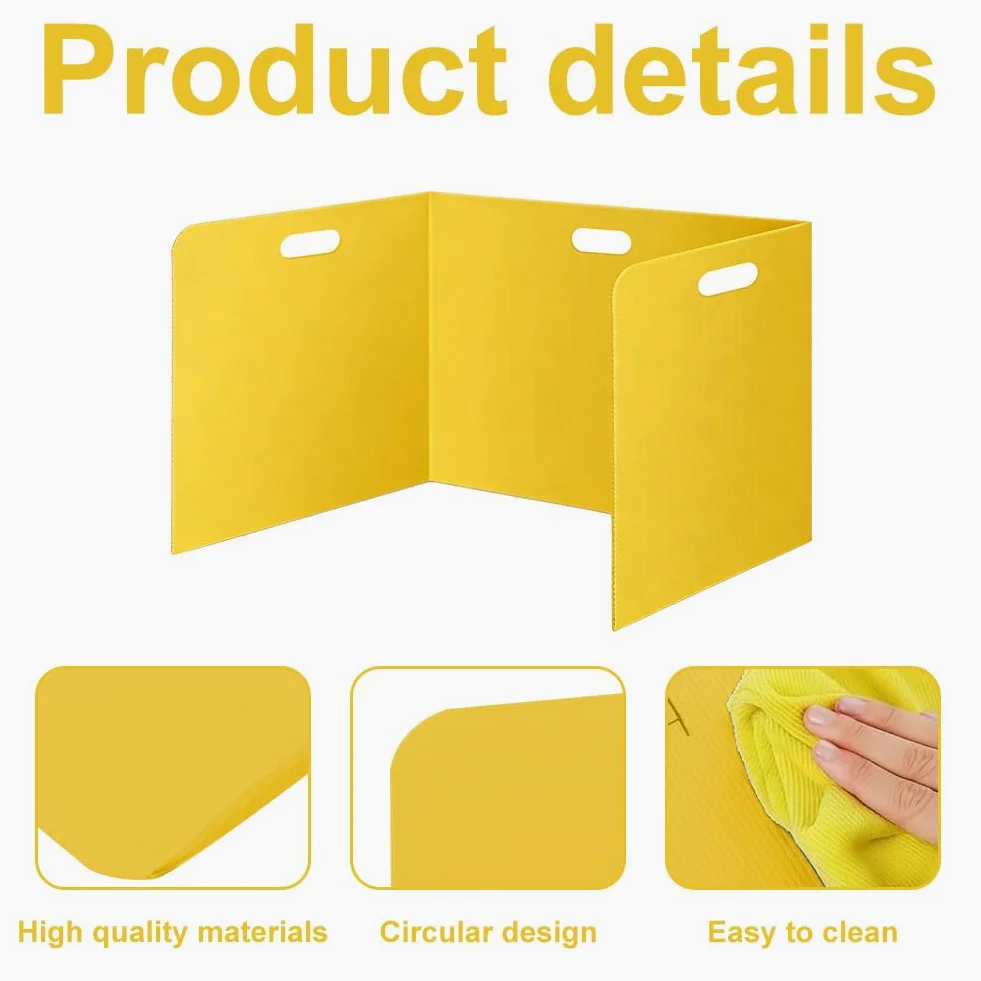Lot de 24 cloisons de séparation pliables pour bureau avec 72 étiquettes nominatives, portables, multicolores, pare-vue, cloisons étanches, pour l'école, le bureau, la bibliothèque, 42 x 36