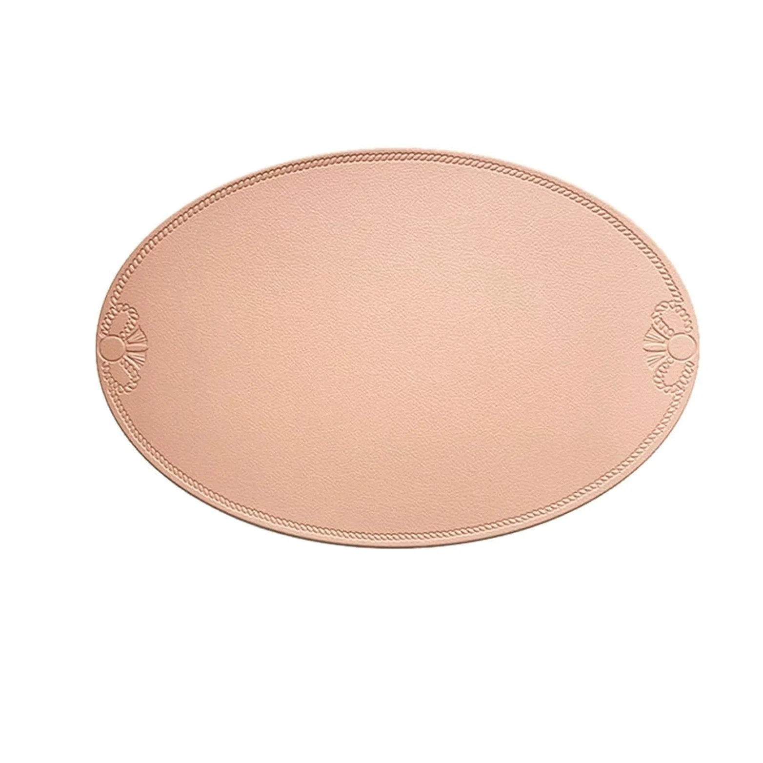 1/4/10 pièces Napperons Ovales Intérieur Extérieur Noir Faux Cuir Napperon Réversible Imperméable Tapis de Table Patio(RE Pink,10pcs 30x45cm)