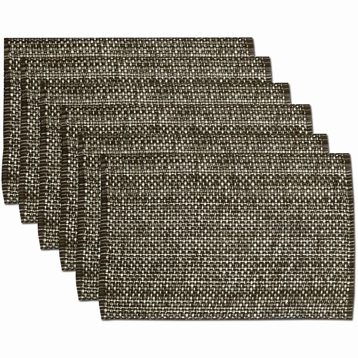 Lot de 12 Sets de Table rectangulaires 100% Coton pour Tables de Salle à Manger, Tissu tissé Bicolore, 25,4 x 48,3 cm, Chocolat