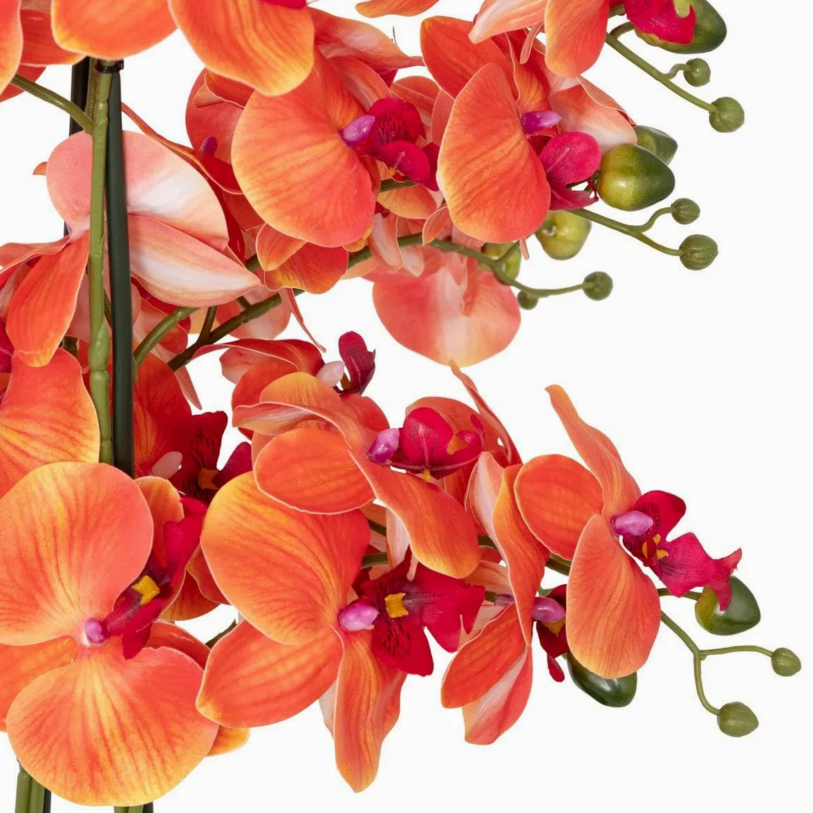 Atmosphera - Orchidée Artificielle en Pot Sanae Pot en Ciment Orange h65cm