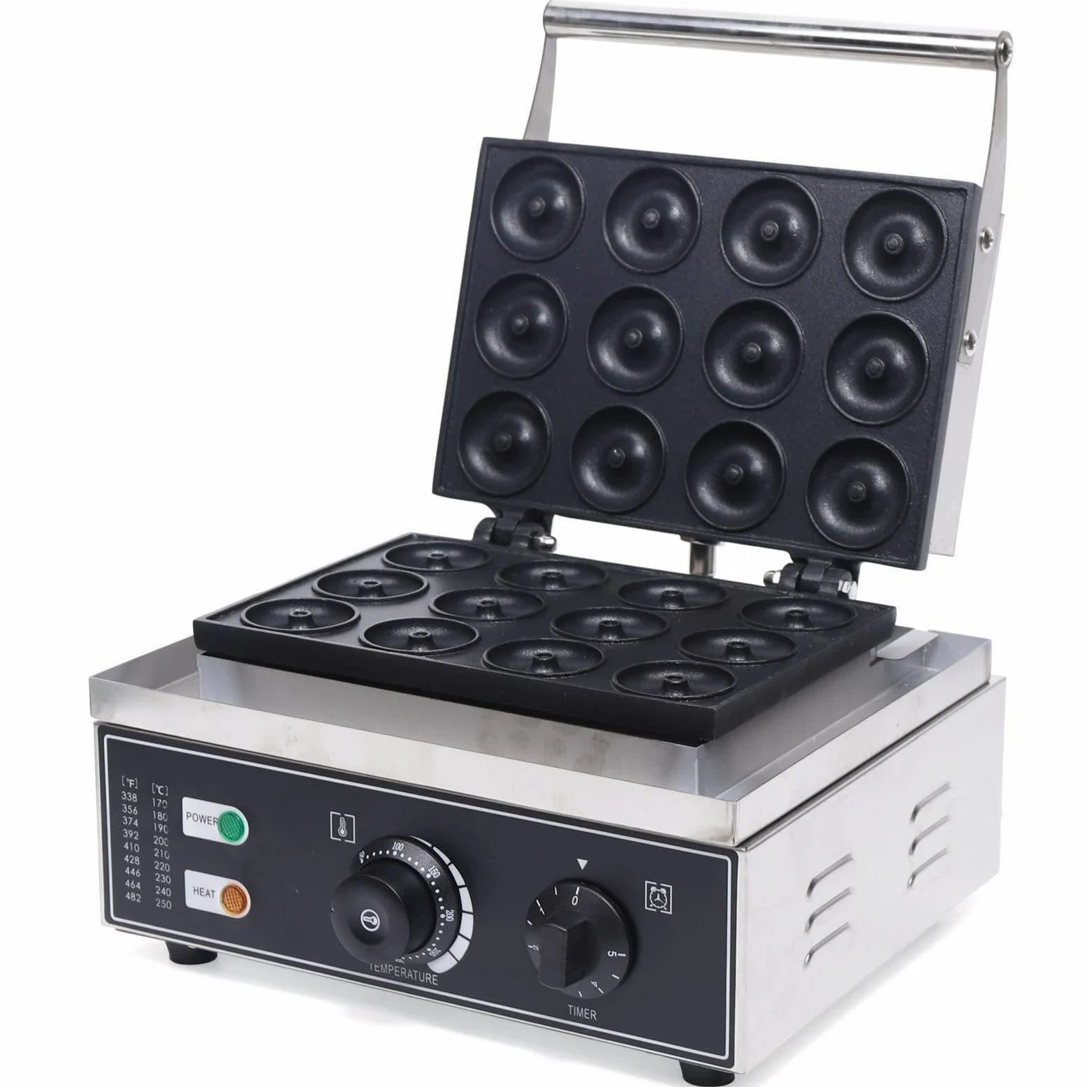 Machine à Donuts électrique Machine à Mini Beignets Gaufrier 12 Grille Waffle Maker Chauffage Double Face 220v 1500W