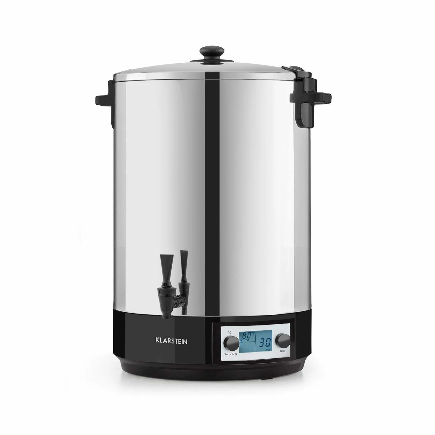Klarstein KonfiStar 40 Distributeur de boissons chaudes numérique 40 l, 2500 W, 30-100 °C, minuteur, fonction maintien au chaud, couvercle avec fermeture, acier inoxydable poli