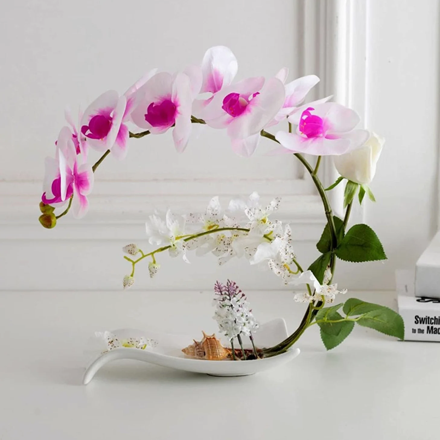 Orchidées artificielles, Arrangement botanique, Fleurs artificielles en Vase, orchidées, phalaenopsis artificielles, décoration de Maison, de Bureau, de Mariage, Aspect Naturel
