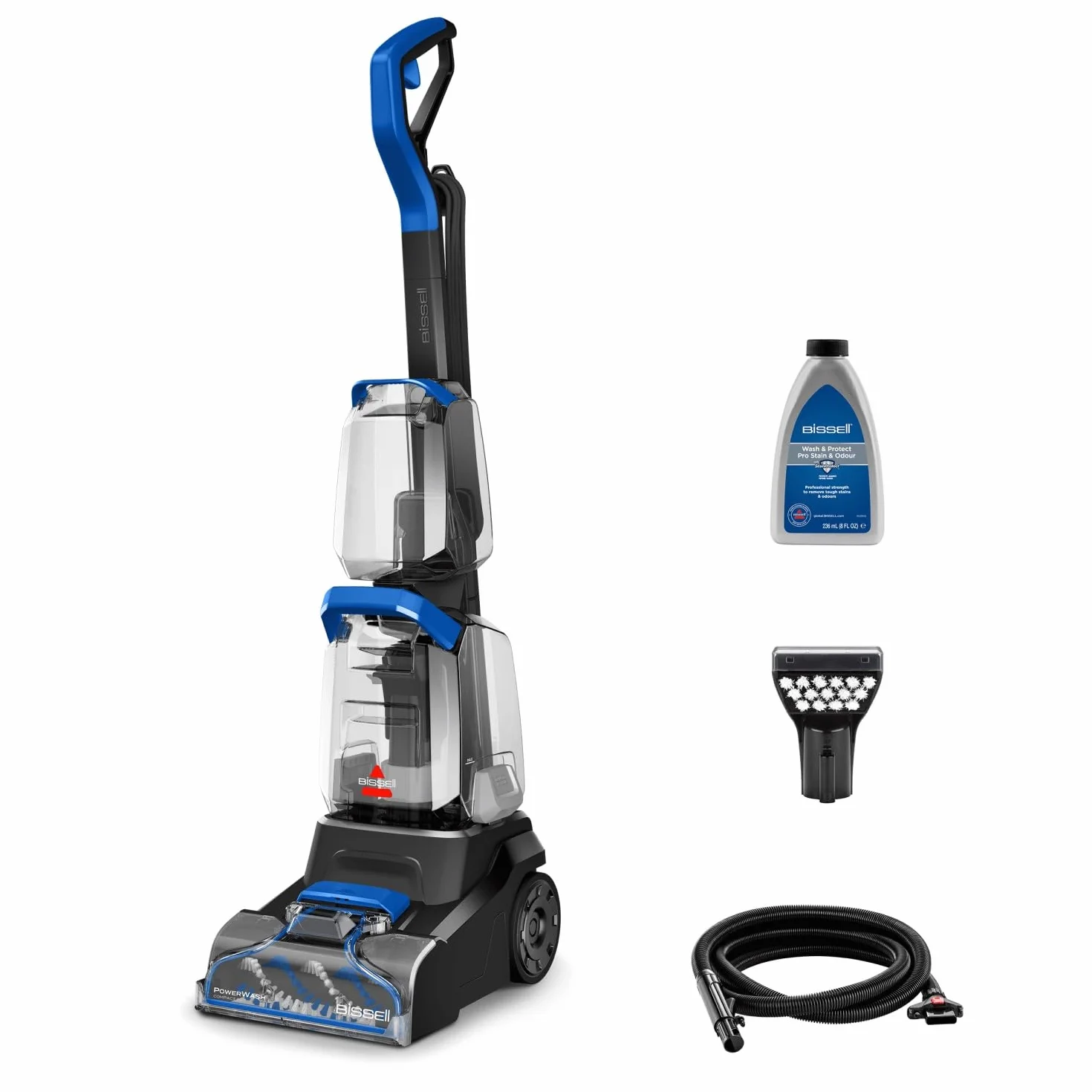 BISSELL PowerWash Compact Pet, Shampouineuse pour Taches et Odeurs d’Animaux, Nettoyeur Canapé Tissu Multisurfaces, Nettoyeur de Tapis, Moquette et Tapisserie, 600W, Portable, Filaire, 4058N