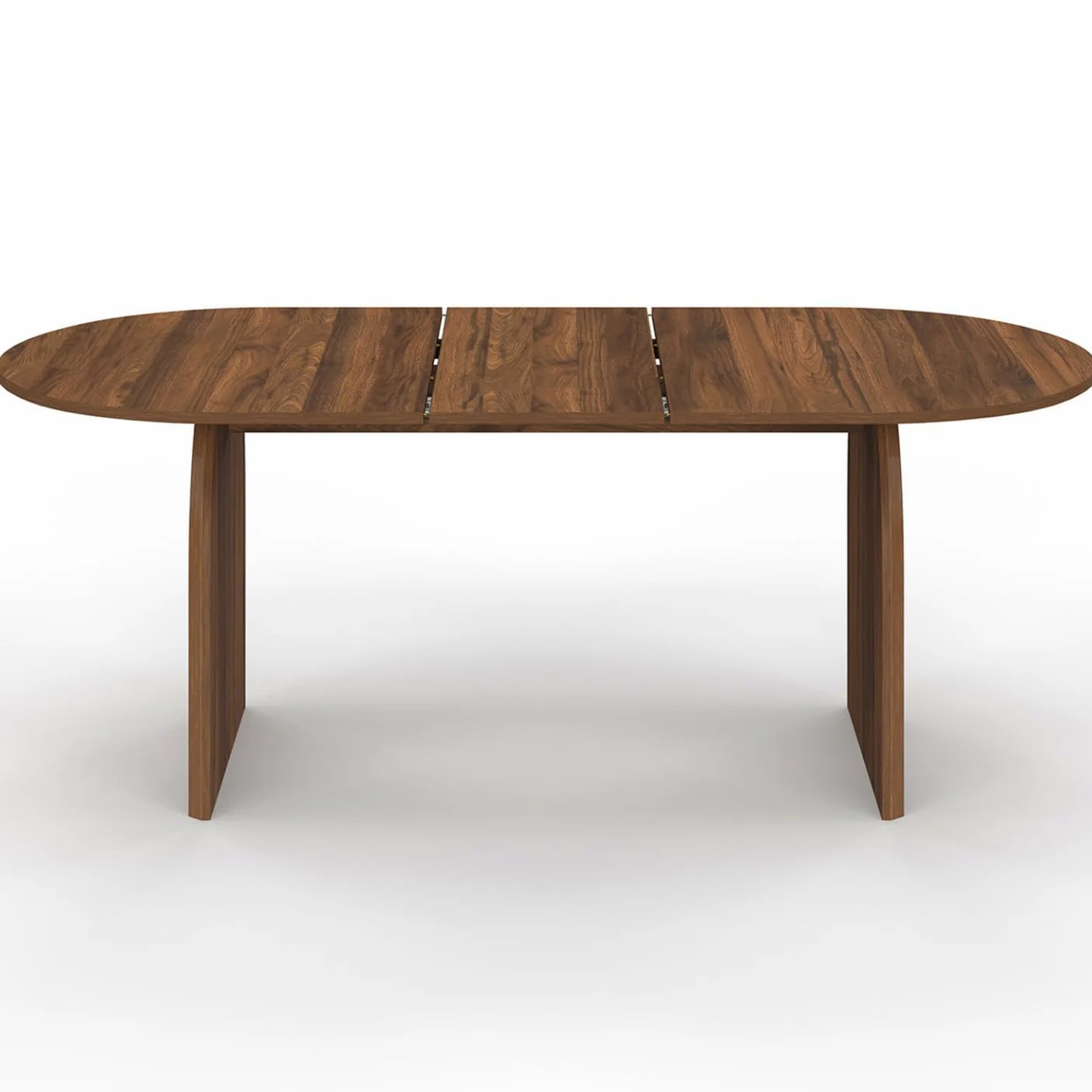 IDMarket - Table à Manger Extensible japandi Ovale Edith 6-10 Personnes Effet Noyer 160-200 cm