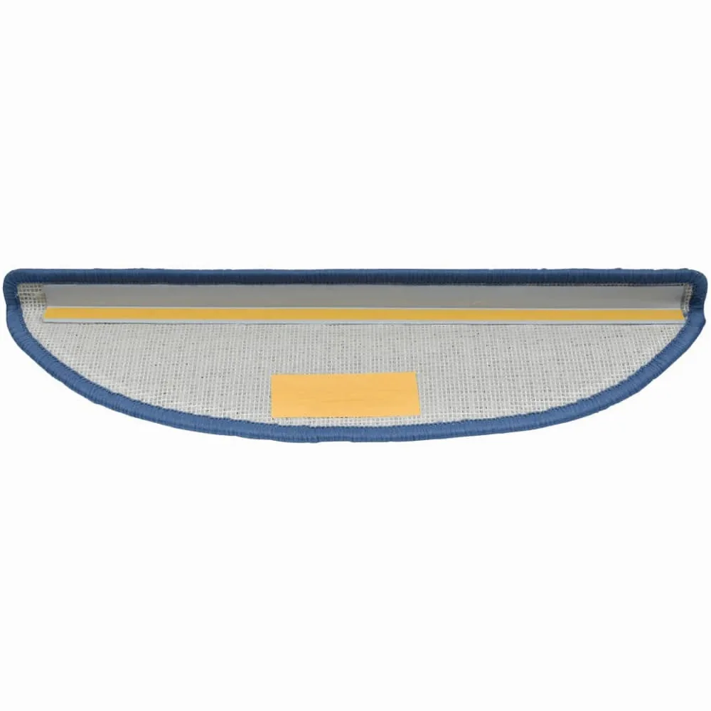 vidaXL Tapis d'escalier 10 pièces 56 x 17 x 3 cm Bleu Demi-Rond