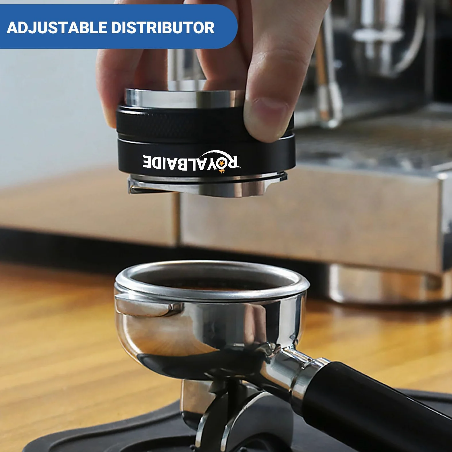 Tasseur et distributeur pour espresso 53mm,porte-filtre double avec niveleur de café