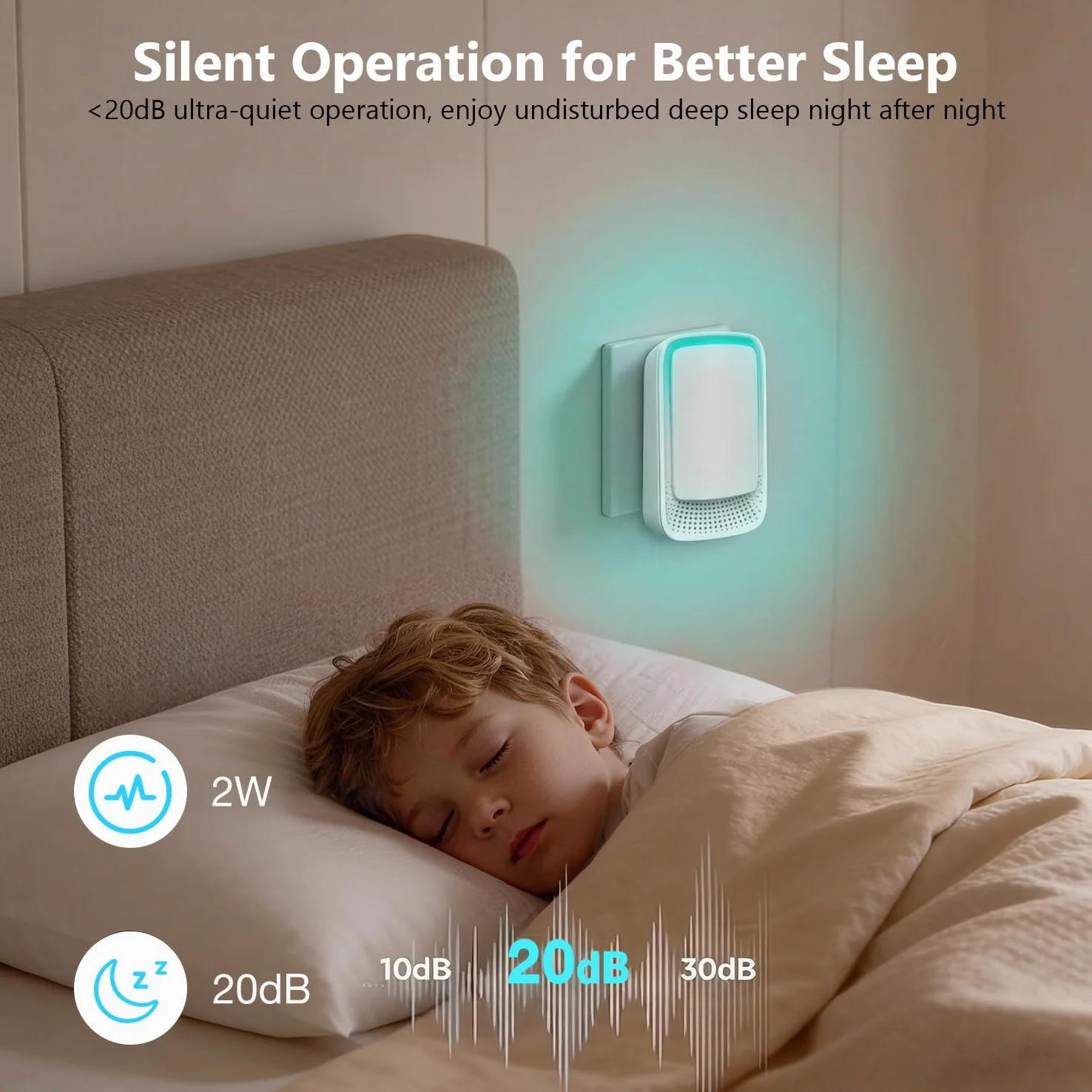 Jostart Ionisateur Purificateur d'air chambre à coucher, Lot de 3 Purificateurs D'air à ions Négatifs à Brancher pour Appartements Salles Fumeurs Toilettes pour Animaux Domestiques Bureaux