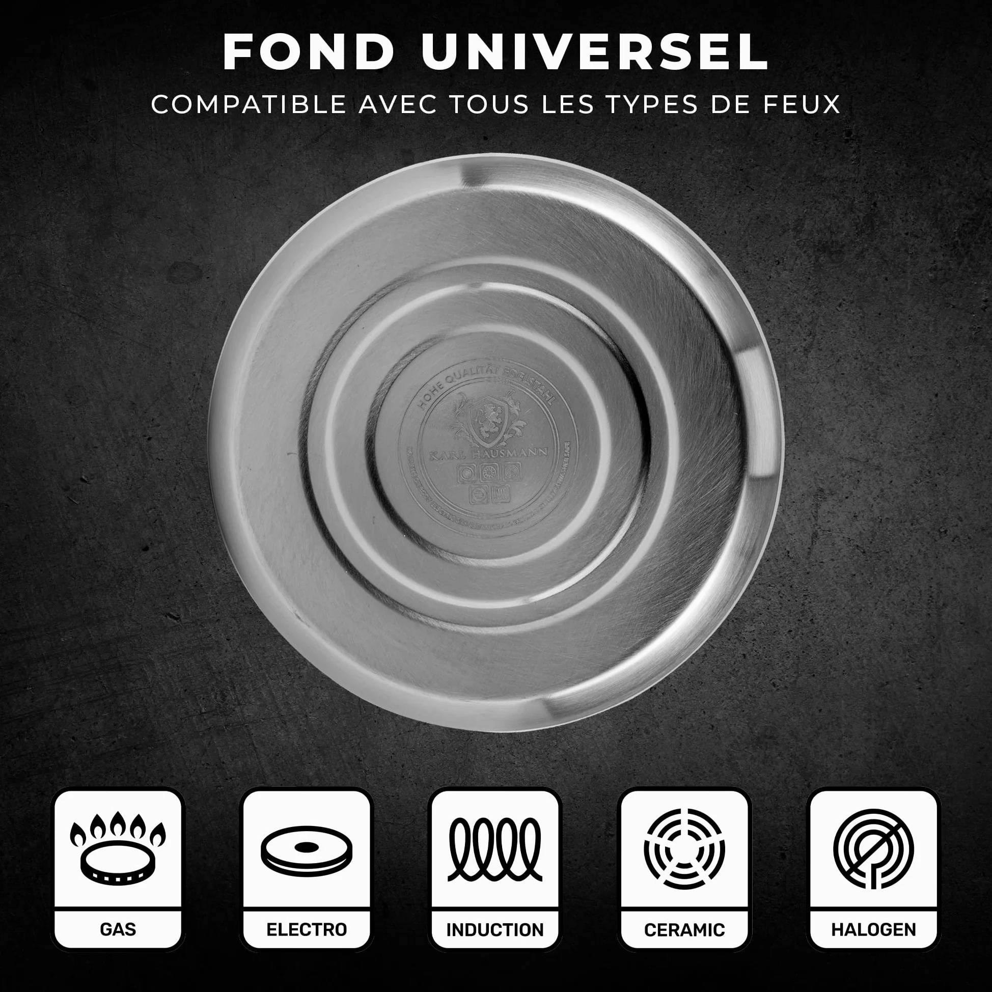 KARL HAUSMANN Bouilloire Induction 3L Inox avec Sifflante - Theiere Cuisine pour Plaque Gaz, Vitrocéramique et Électrique - Grande Capacité Eau Chaude avec Couvercle Amovible