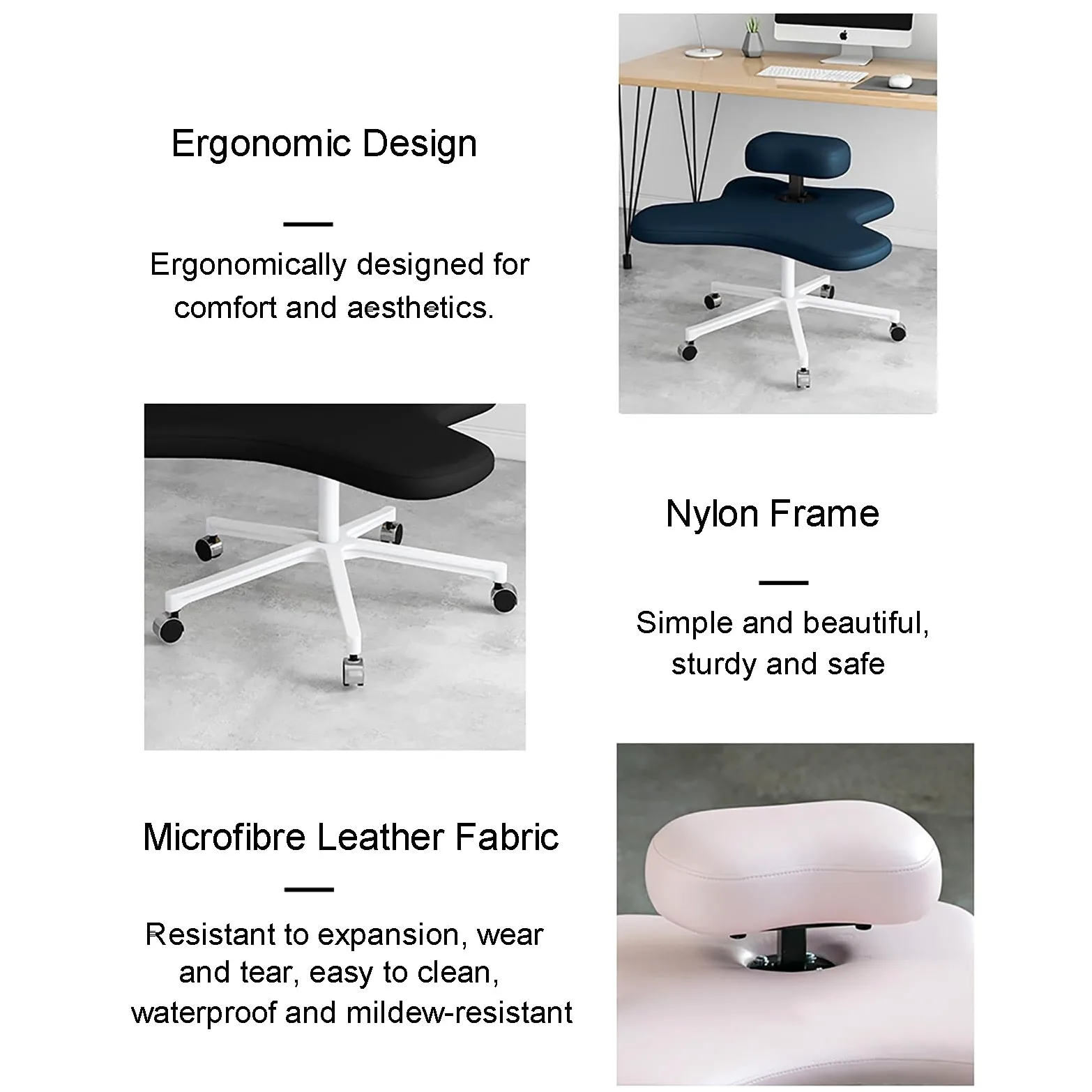 Chaise à Genoux Réglable en Hauteur, Tabouret Ergonomique pour Bureau à Domicile, pour Les Travailleurs Informatiques et Les Amateurs de Yoga (Color : Negro)