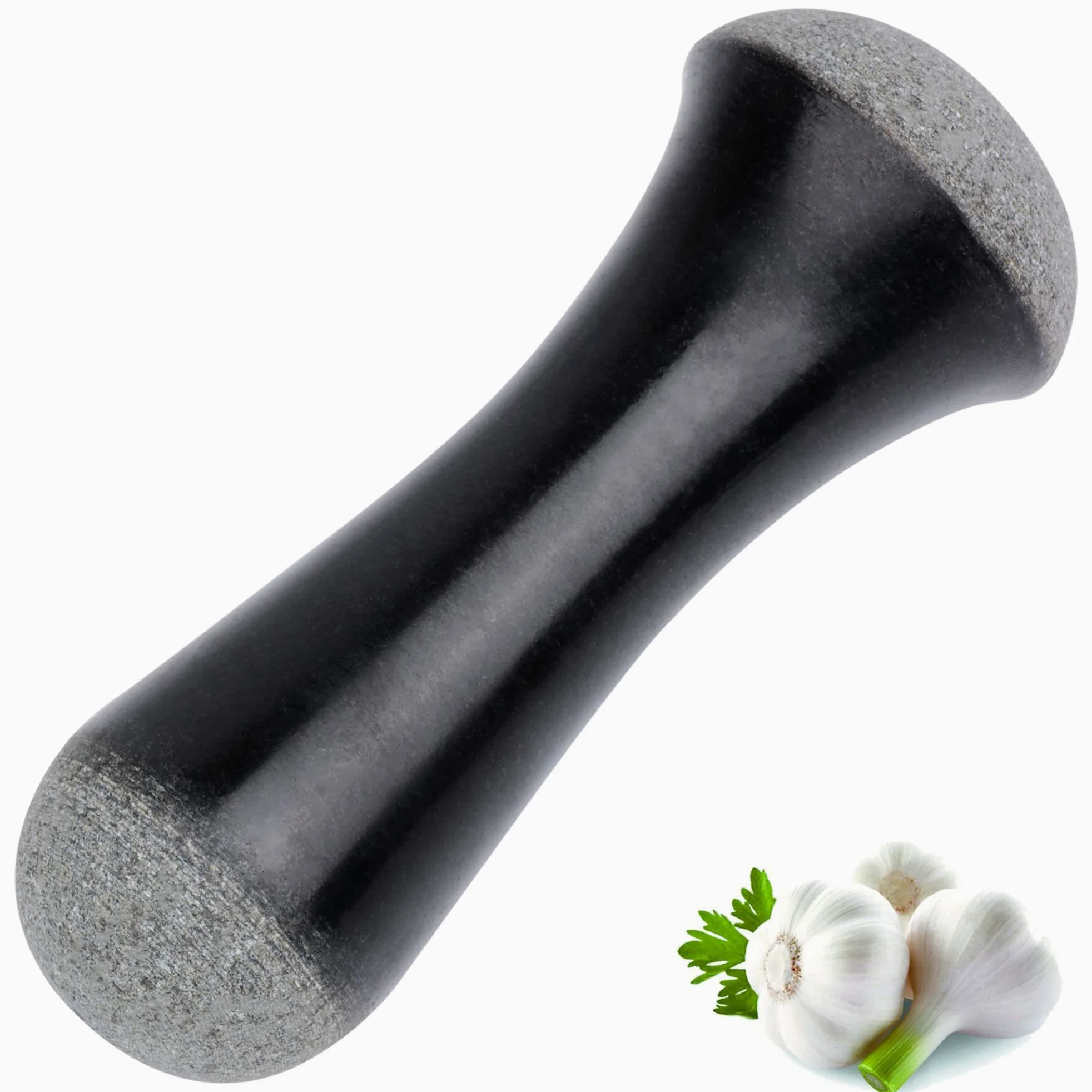 Tianman Pilon de rechange en granit, 15 cm de long, non poli, utiliser un pilon aux deux extrémités (mortier non inclus) (granit poli)