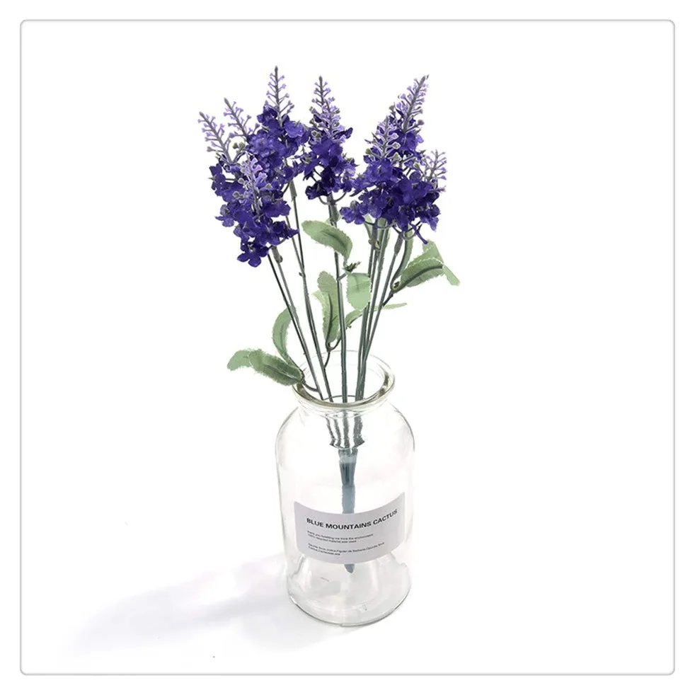 Fleurs Artificielles Romantique Lavande Décoration Soie Fleur Grain Simulation Décorative De Plantes Aquatiques 33cm