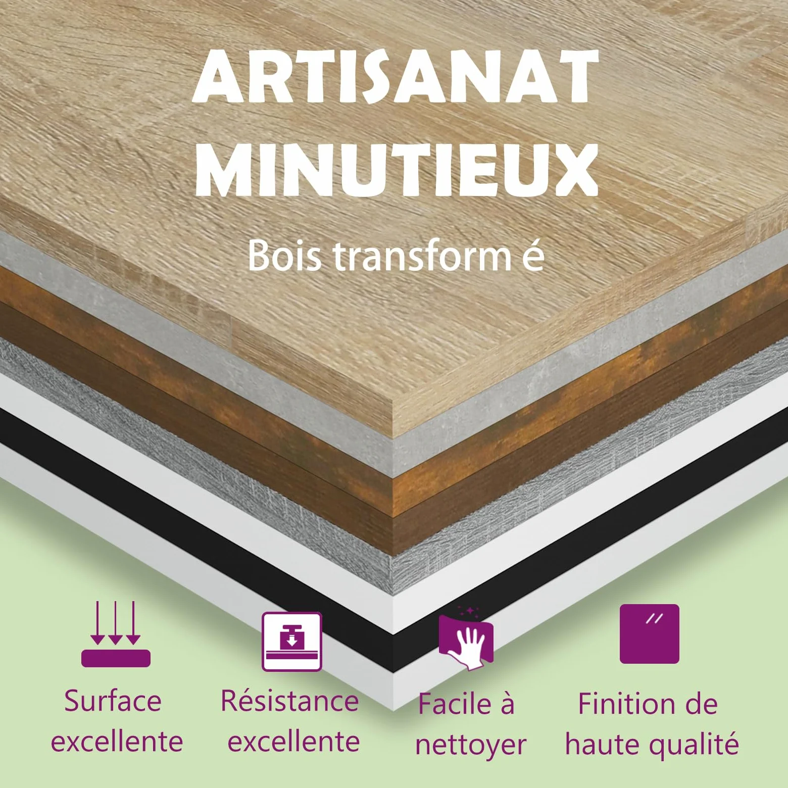 vidaXL Meuble TV avec lumières LED Gris béton 90x39x30 cm