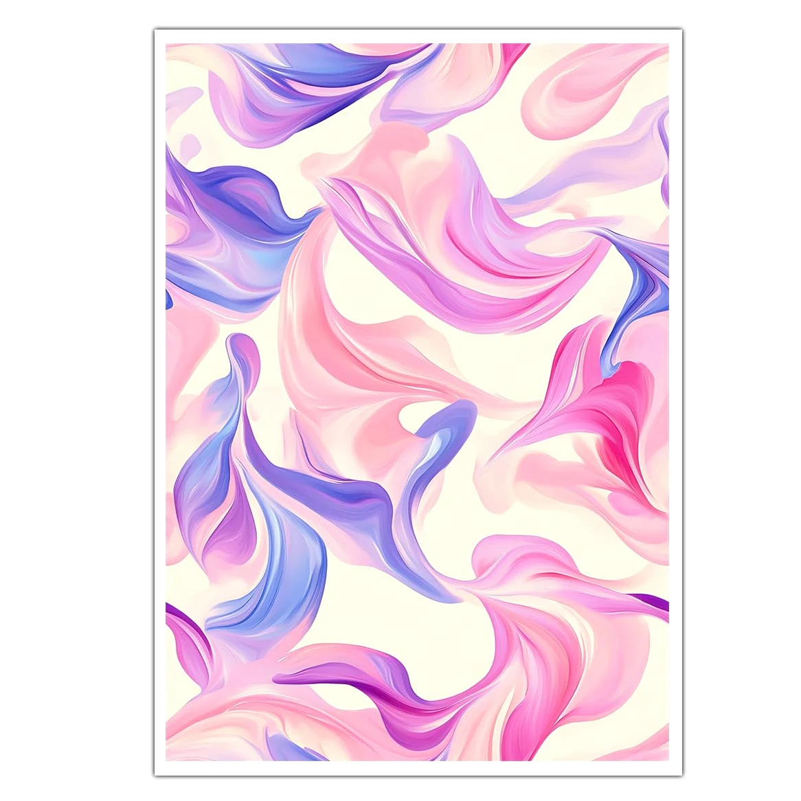 CHERHERART Affiches fluides rose violette bleue Art mural sur toile abstraite Dégustation en dégradé de rêve pour chambre salon cuisine 70x110cm sans cadre