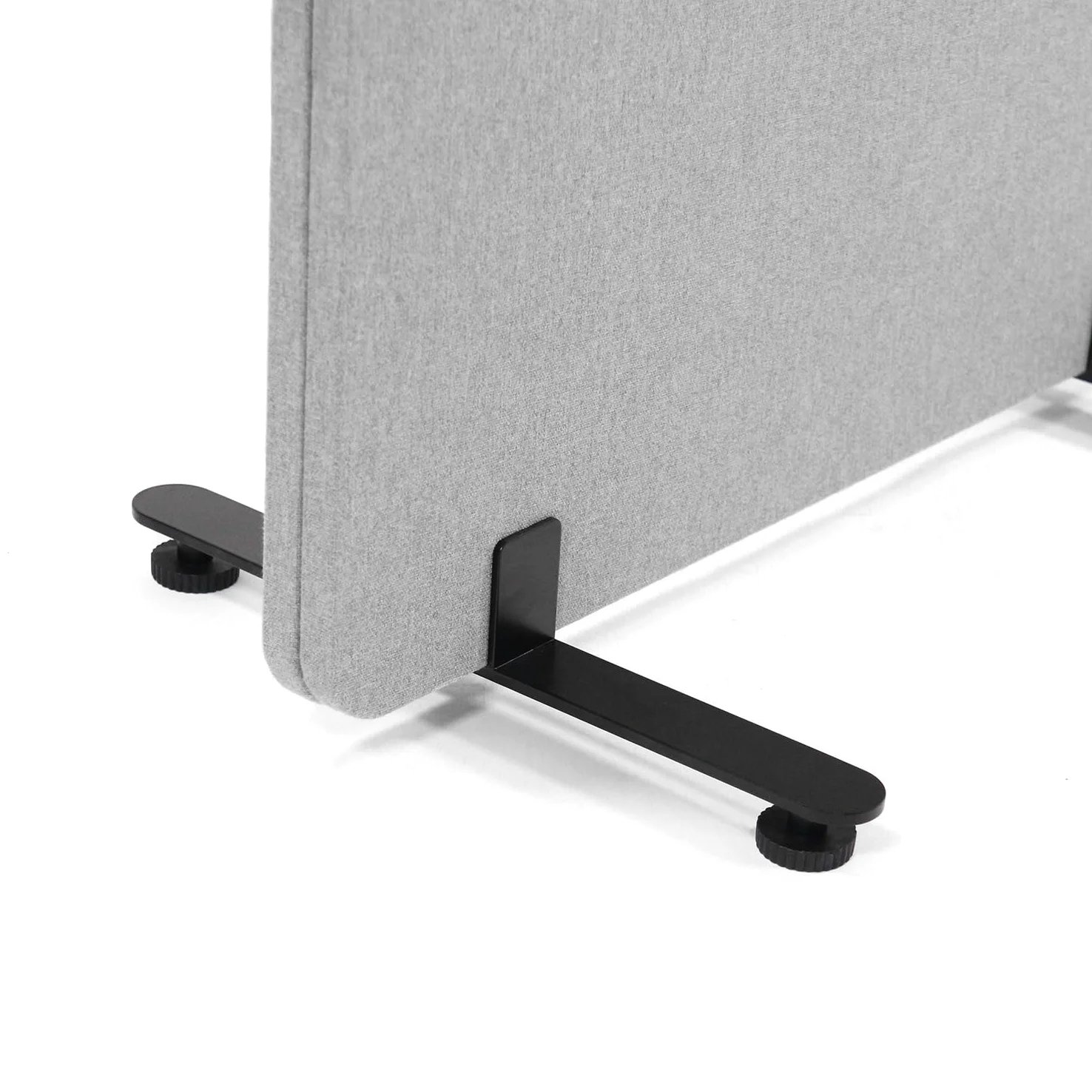 hjh OFFICE 891001 Cloison de Séparation Acoustique Mobiles FLEXMIUT 177 x 60 cm, Lot de 2, Paravent avec roulettes et Patins, Tissu Gris Clair