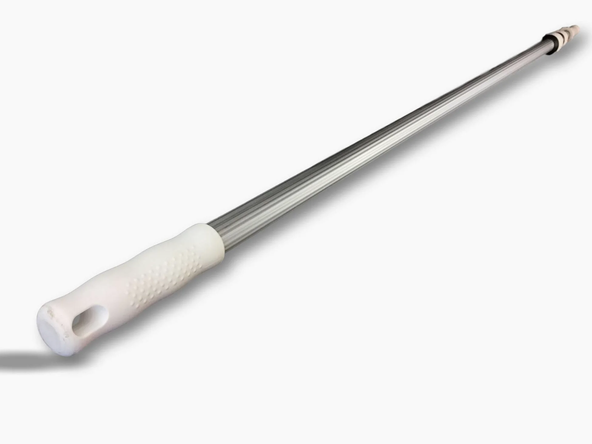 Manche télescopique professionnel | 3 fois 1,20 m | Aluminium anodisé | Pas de vis plastique standard | œillet d'accrochage | Balai raclot tête-de-loup brosse ménage piscine | Kibros 104637