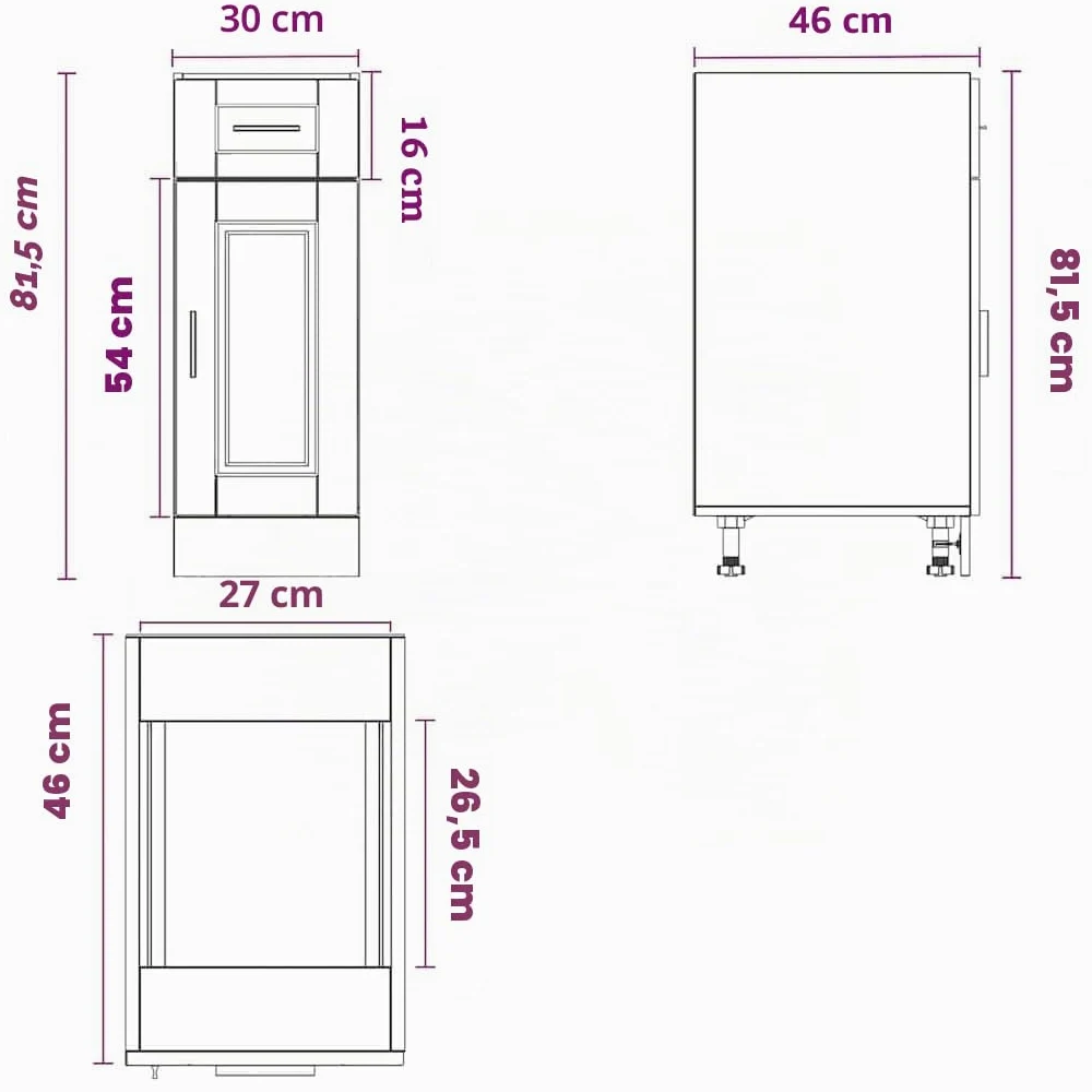 Armoire de cuisine Porto blanc bois d ingénierie