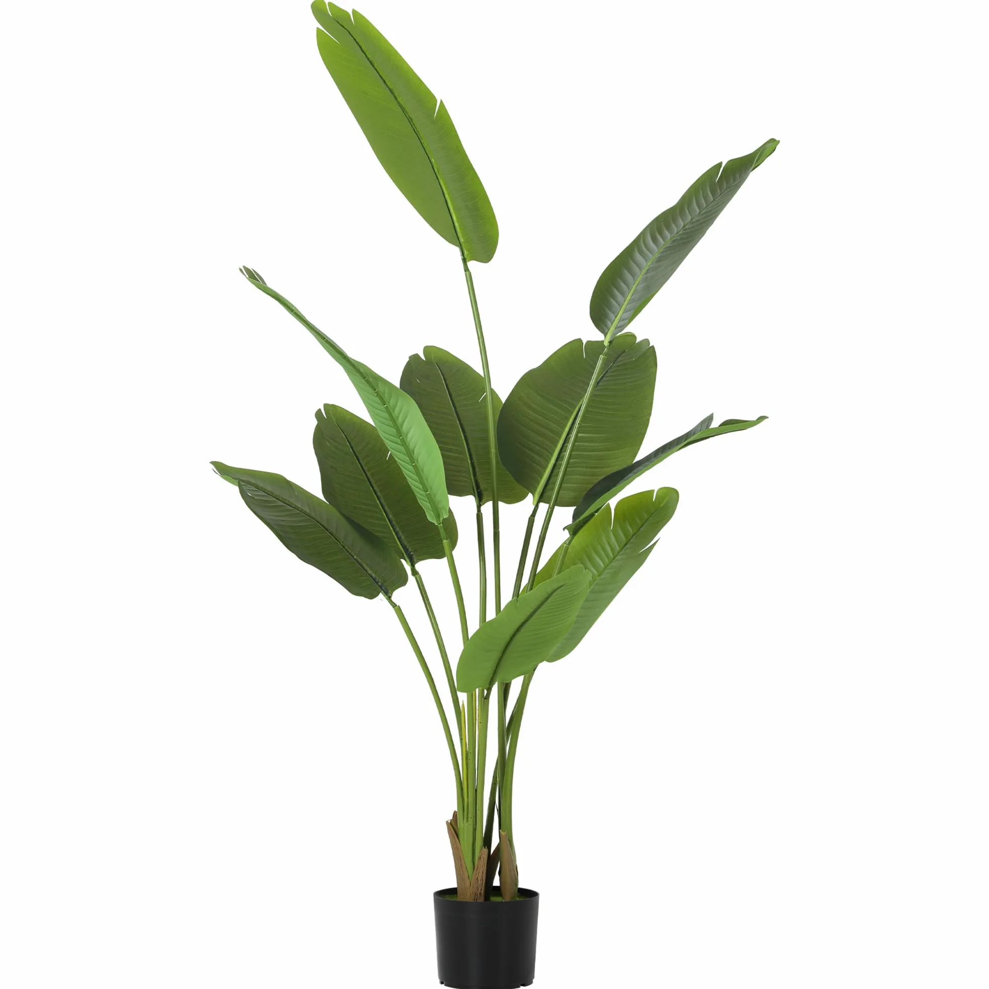 HOMCOM Plante Artificielle Intérieure Oiseau de Paradis 160 cm Vert | avec Pot en Plastique et Terreau Floqué, Arbre Artificiel, Fausse Plante pour Maison Bureau Salon Chambre