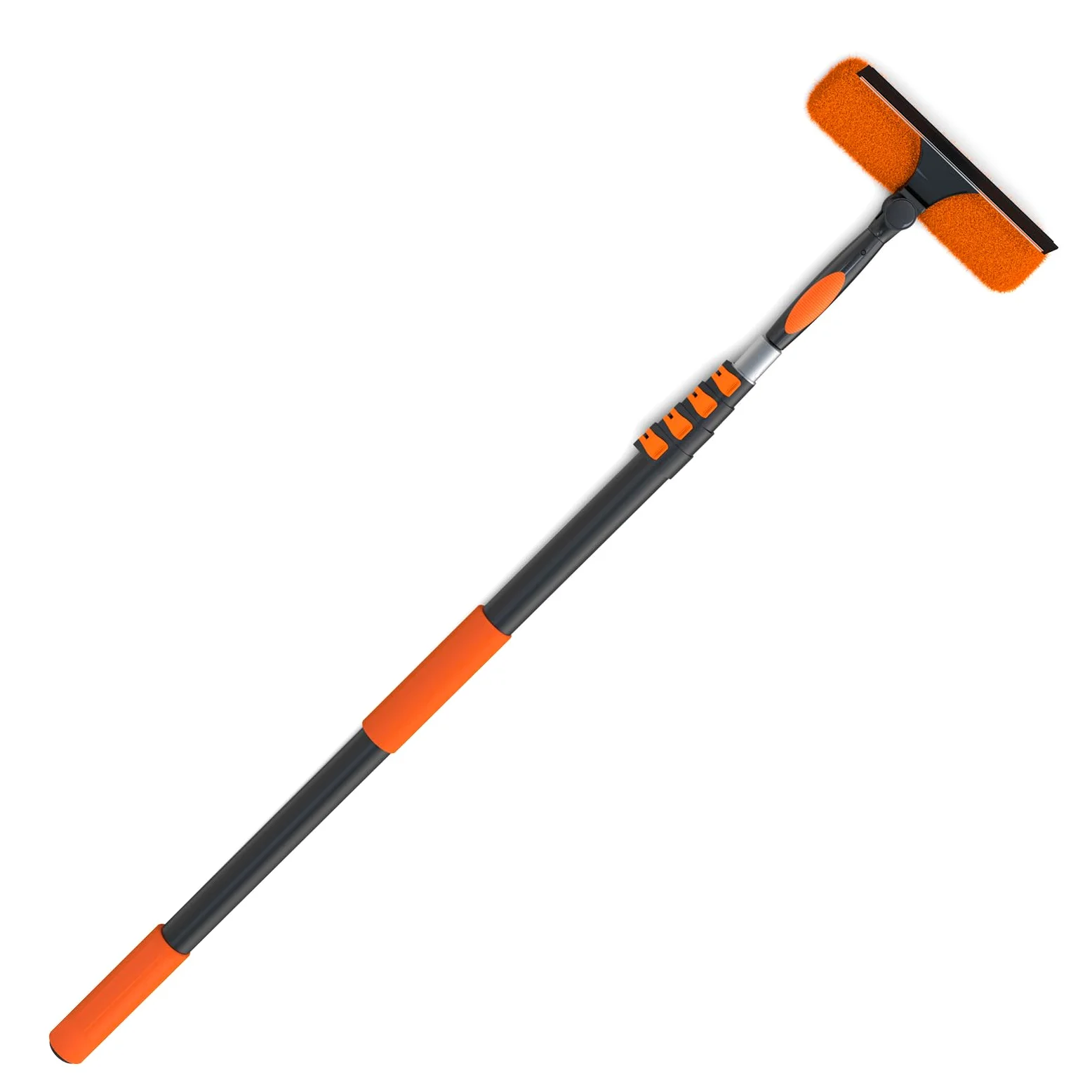 LAANPOLE 6m Raclette Vitre avec Manche Telescopique, 2-en-1 Raclette Vitre Professionnel, Lave Vitre Telescopique pour la Maison avec Perche Telescopique 1,5-6m pour Usage Interieur et Exterieur