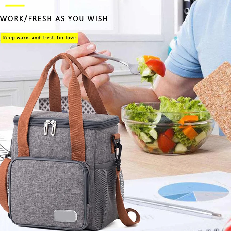 Sac Isotherme, Sac Thermique Lunch Bag pour Apportez Repas Fruits, Sac à Déjeuner avec Doublure en Isolant Thermique, Idéal pour Plage, Pique-Nique, Barbecue, Bébé, Bureau