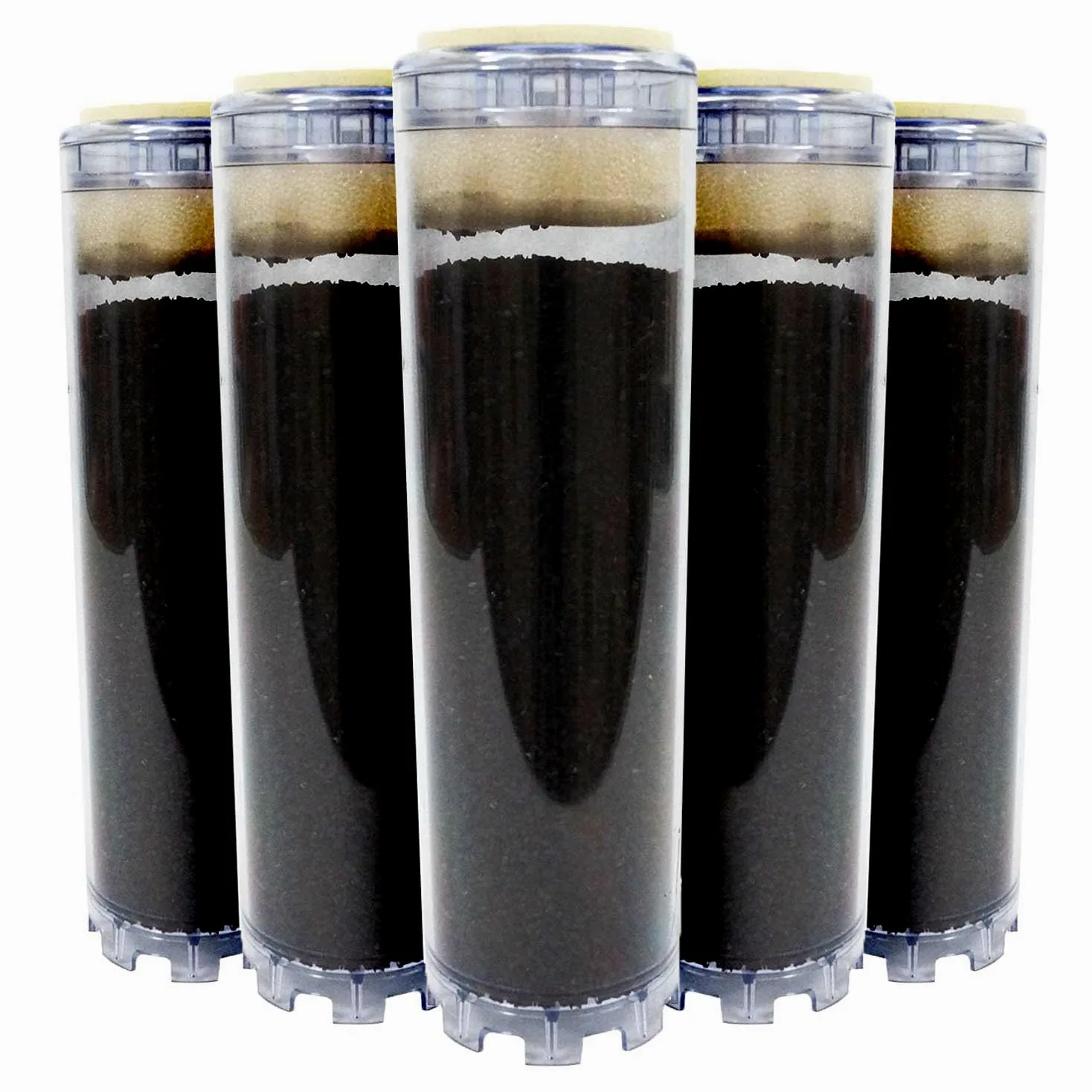 Lot de 5 Cartouches au Charbon Actif 9 pouces 3/4 - Elimination du Chlore/Mauvais Goût et Odeurs pour l'Eau de Boisson