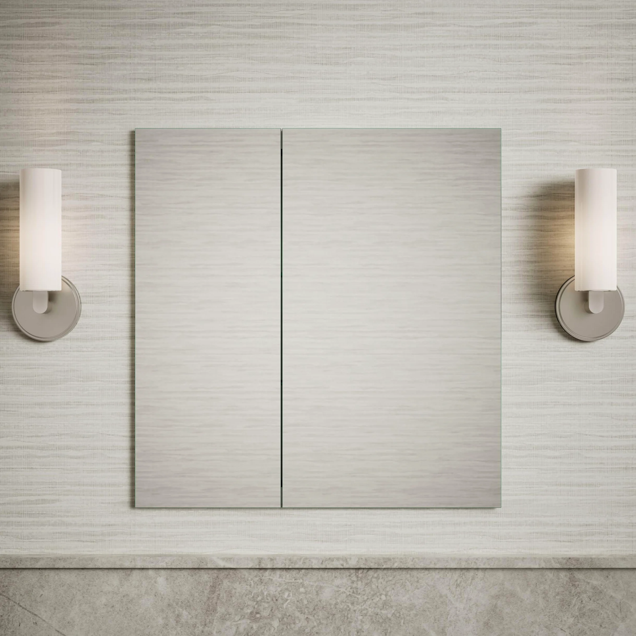 KOHLER Embark Slim Armoire à Pharmacie rectangulaire à 2 Portes en Aluminium 63,5 x 66 cm