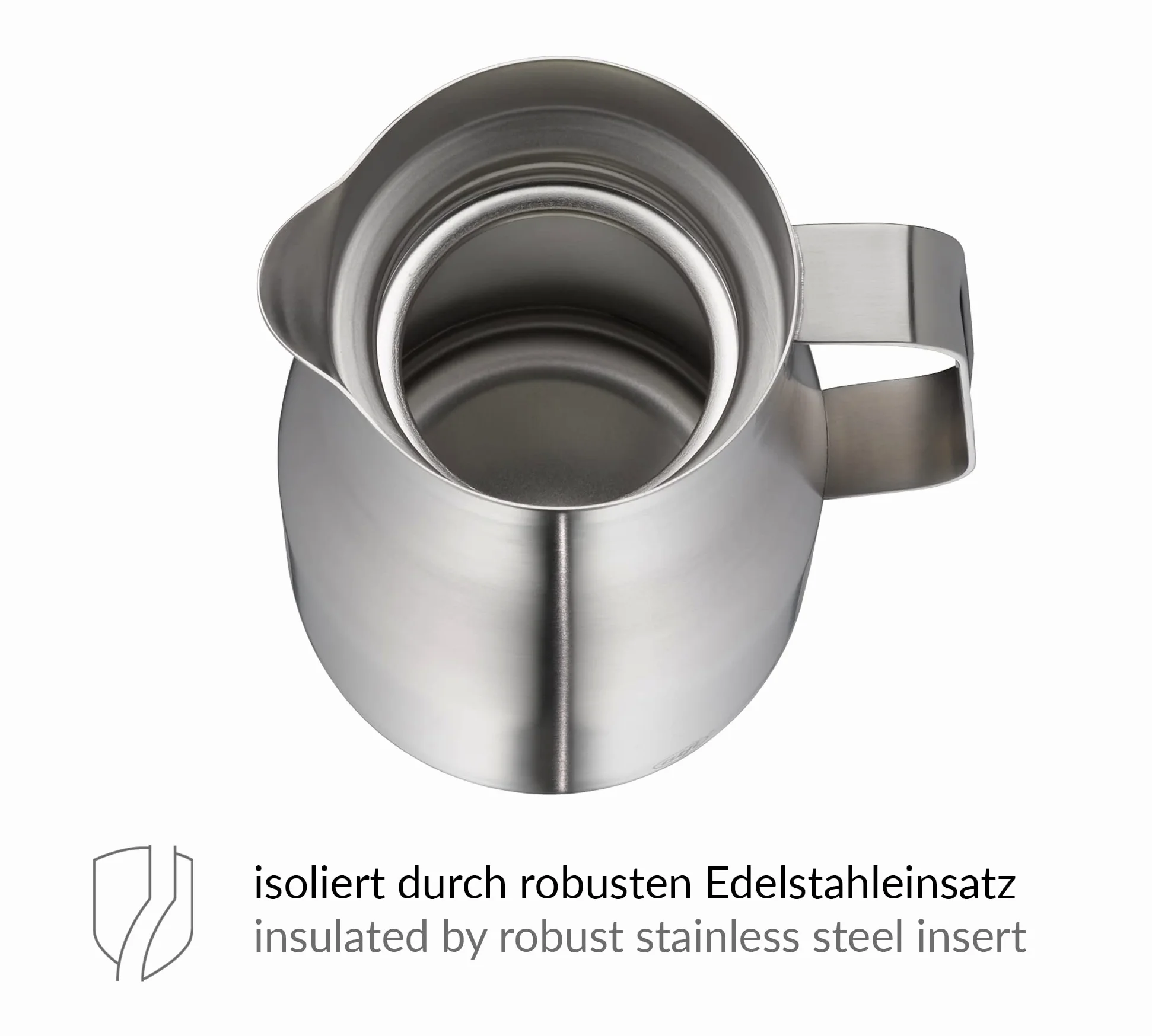 alfi STUDIO TT 1,5 l, inox, pichet isotherme à double paroi en inox mat, maintient 12 heures chaud, 24 heures froid, bouchon vissé, grande ouverture, pichet isotherme, lavable au lave-vaisselle